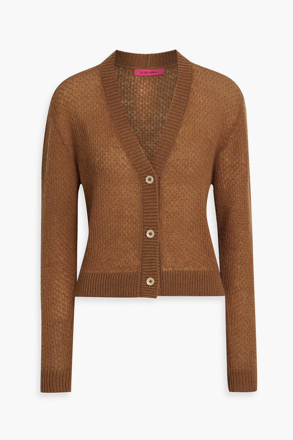 The Elder Statesman Cardigan Aus Geripptem Kaschmir In Brown