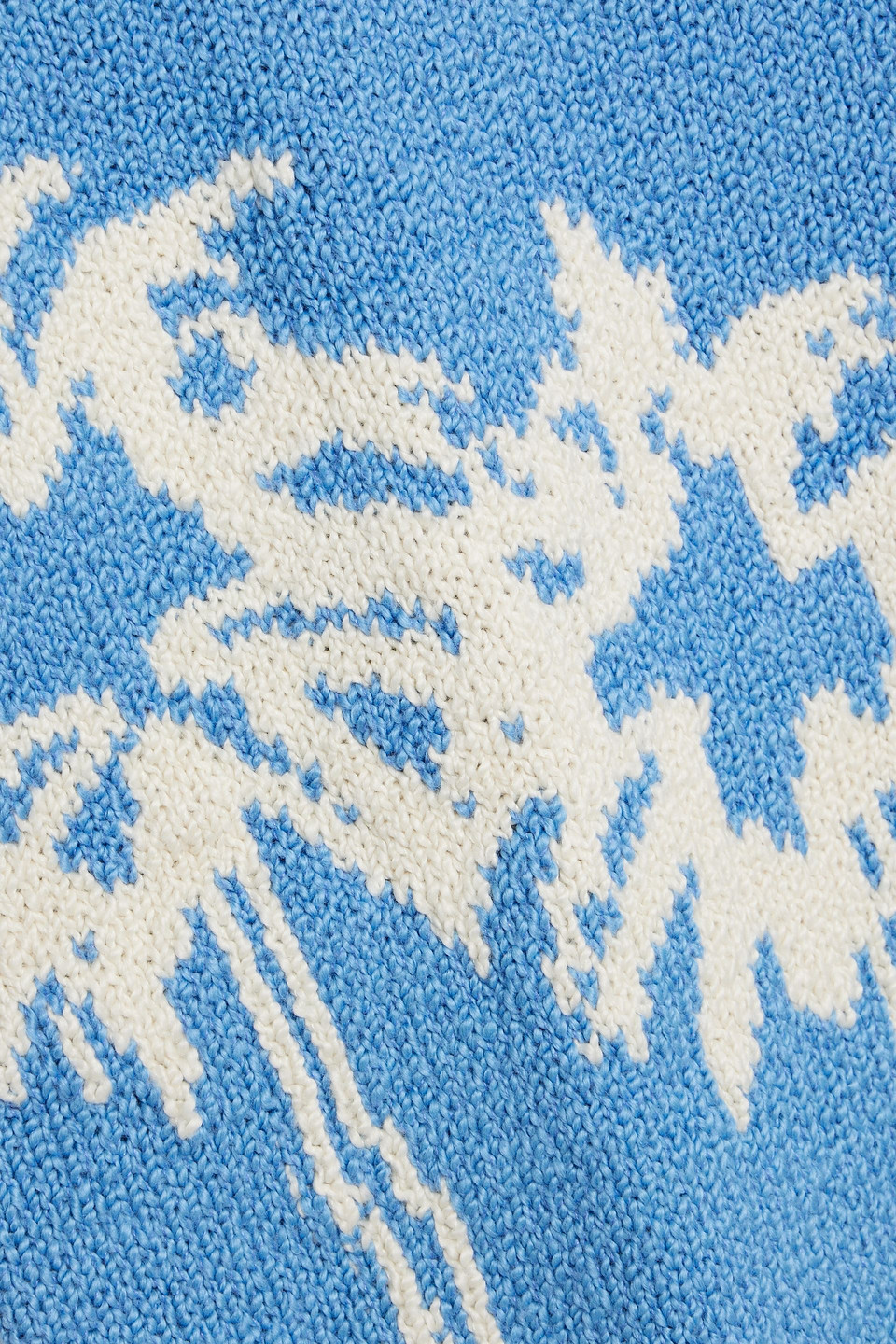 The Elder Statesman Nora Jacquard-knit Cotton Sweater In Blue