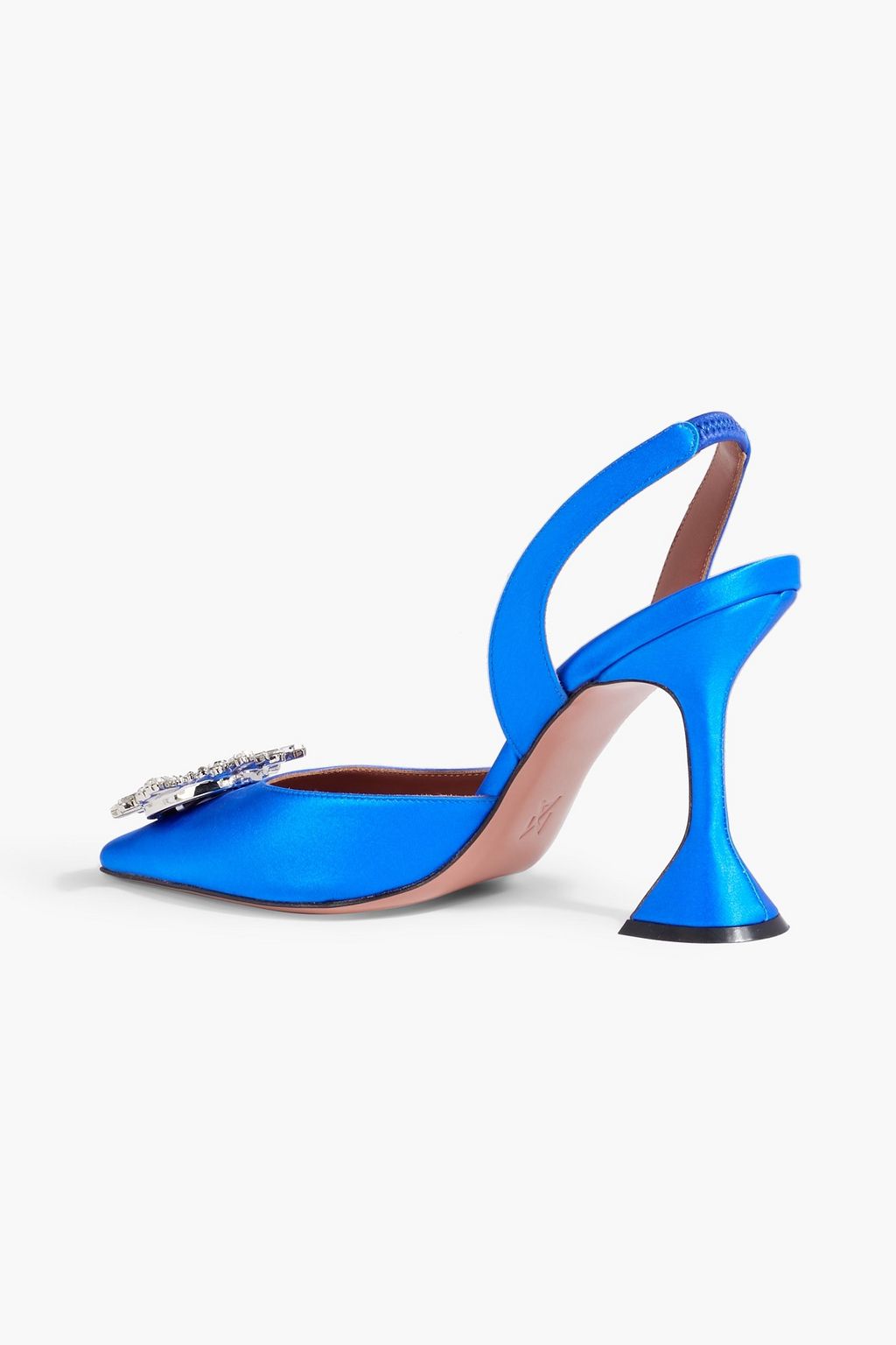 AMINA MUADDI Begum 95 crystal-embellished satin slingback pumps
