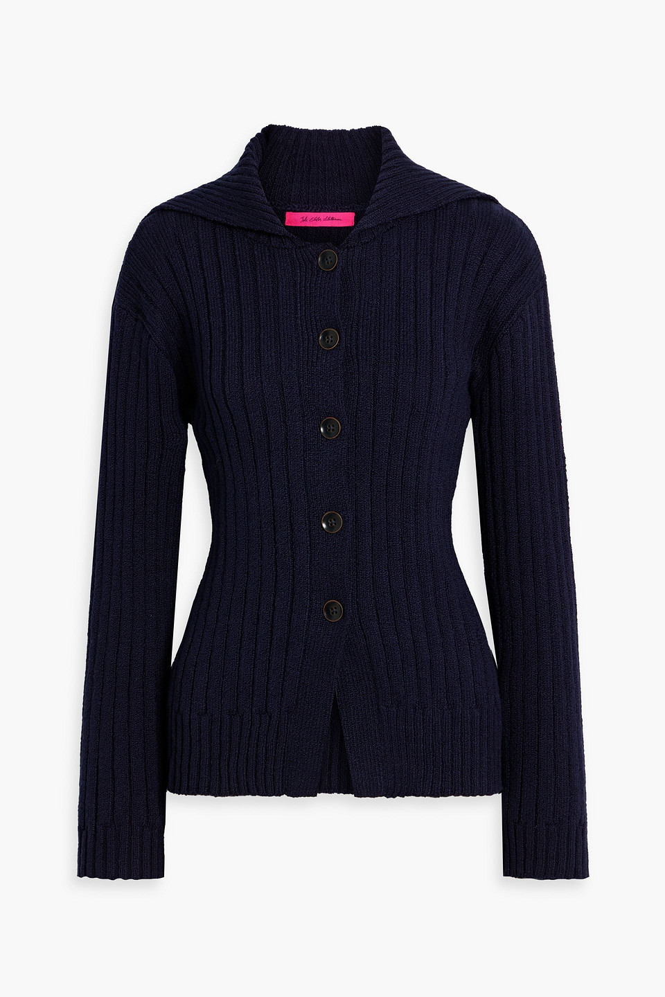 The Elder Statesman Nora Ribbed Cotton Cardigan In Blue