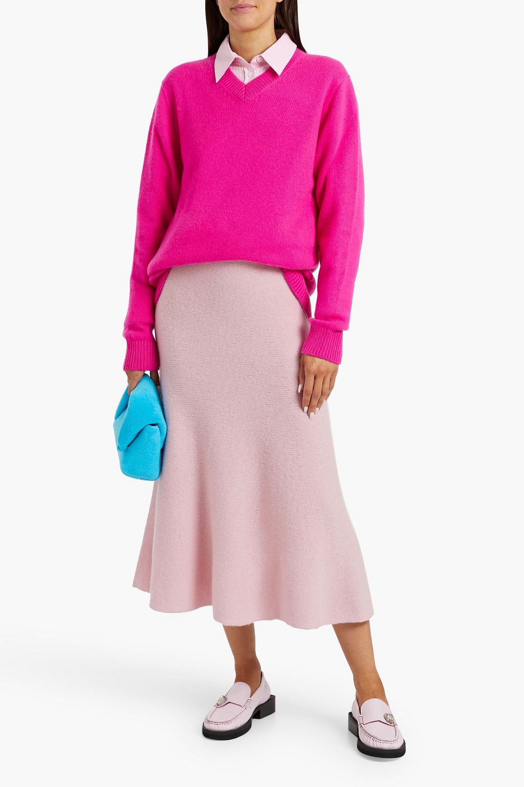 THE ELDER STATESMAN Cashmere midi skirt