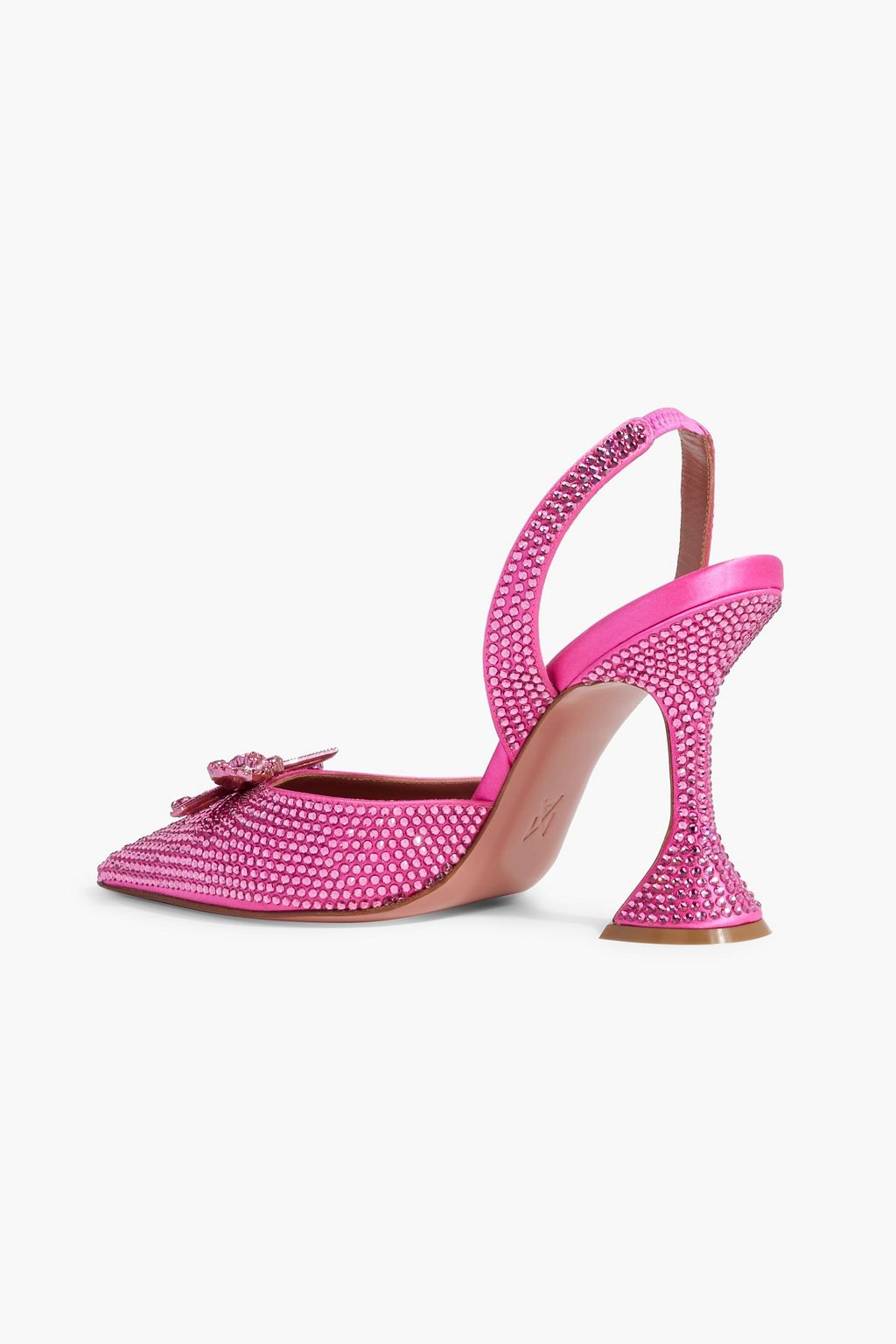 AMINA MUADDI Rosie crystal-embellished satin slingback pumps