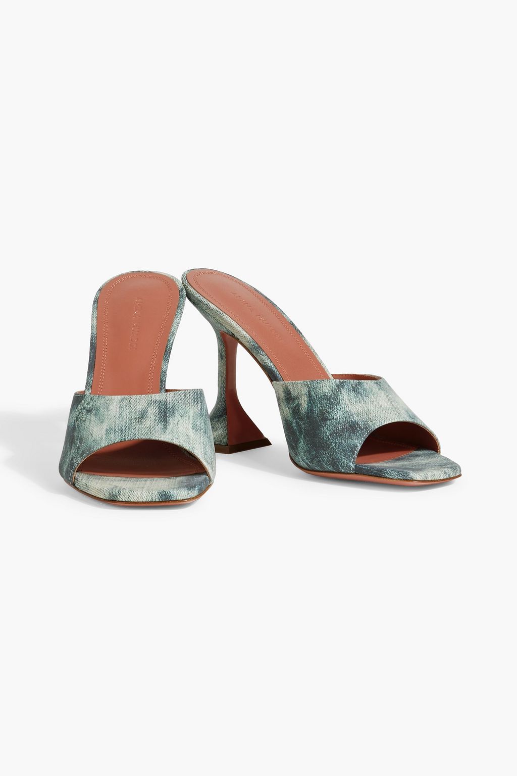 AMINA MUADDI Lupita denim-effect suede mules