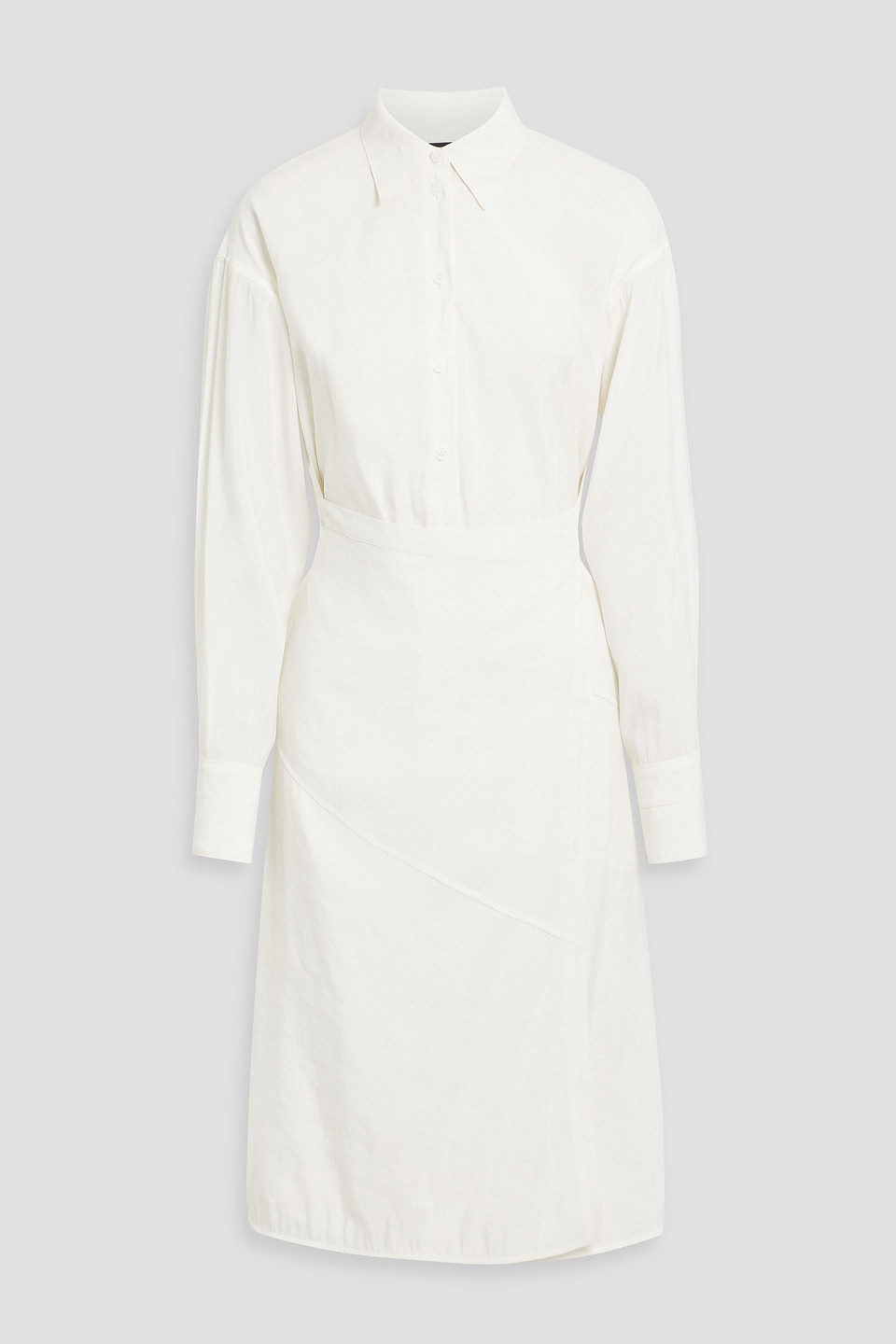 Proenza Schouler Olympia Crepe De Chine Midi Wrap Dress In White