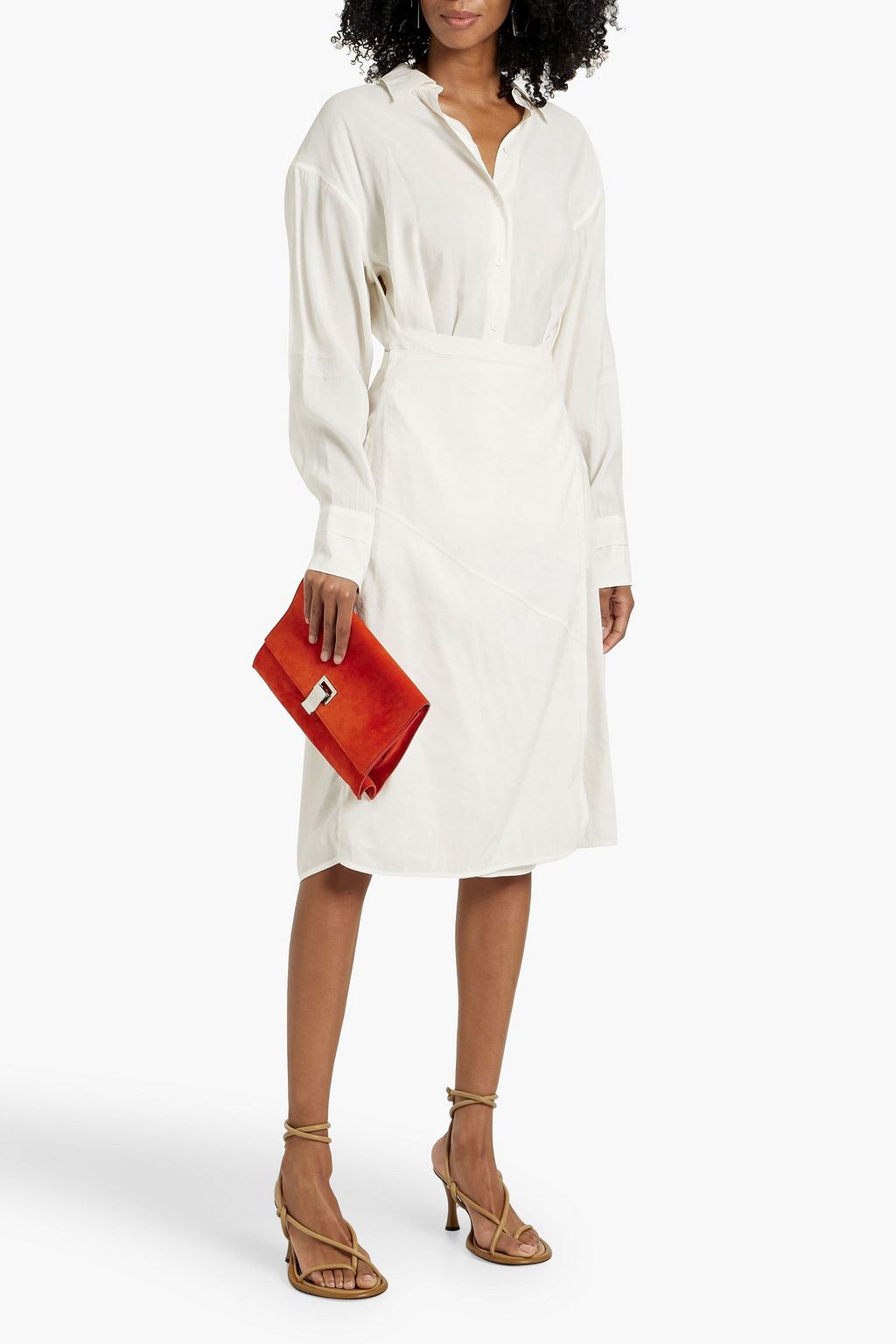 PROENZA SCHOULER Olympia crepe de chine midi wrap dress