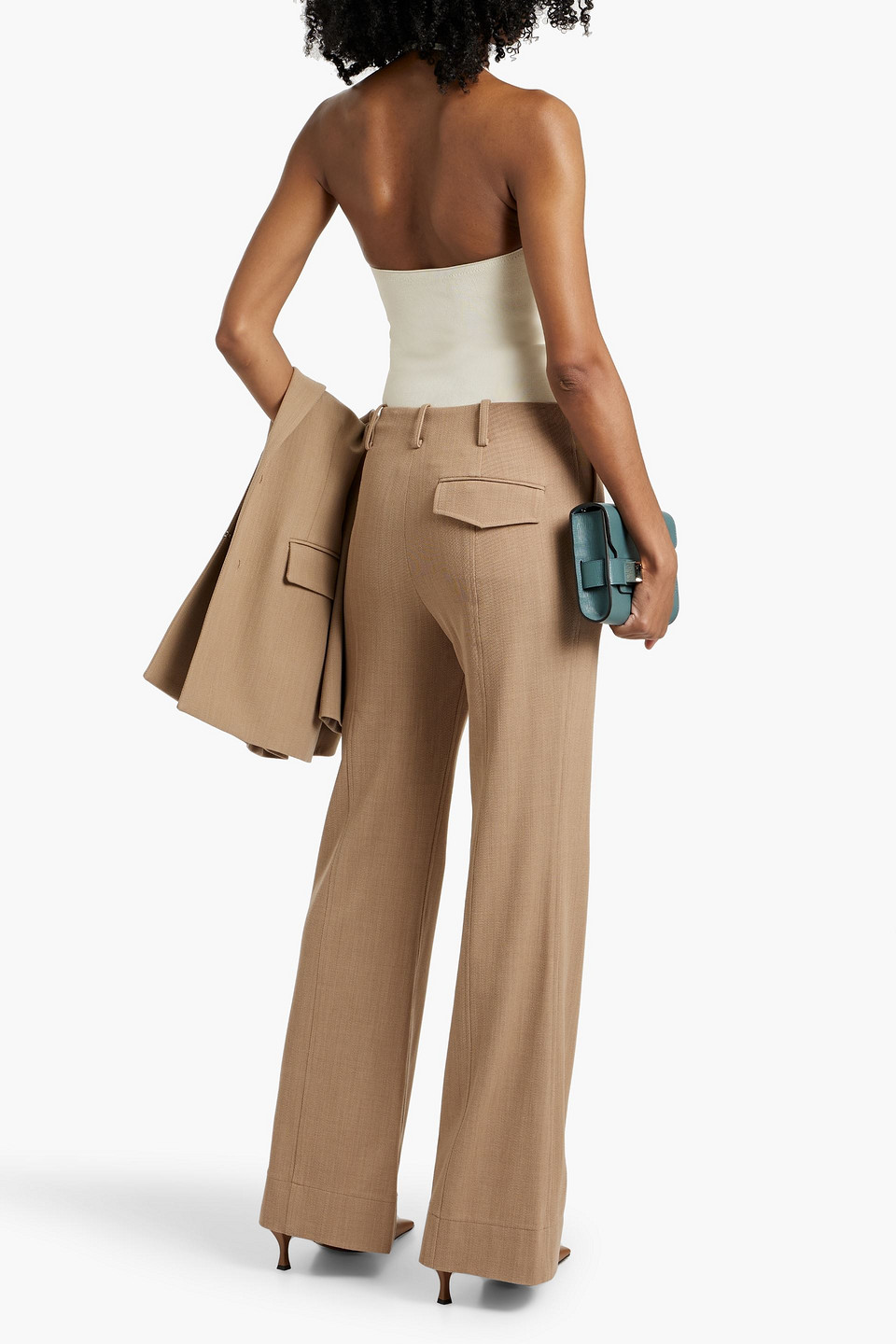 Proenza Schouler Barbara Hose Mit Weitem Bein Aus Twill Aus Einer Wollmischung In Brown