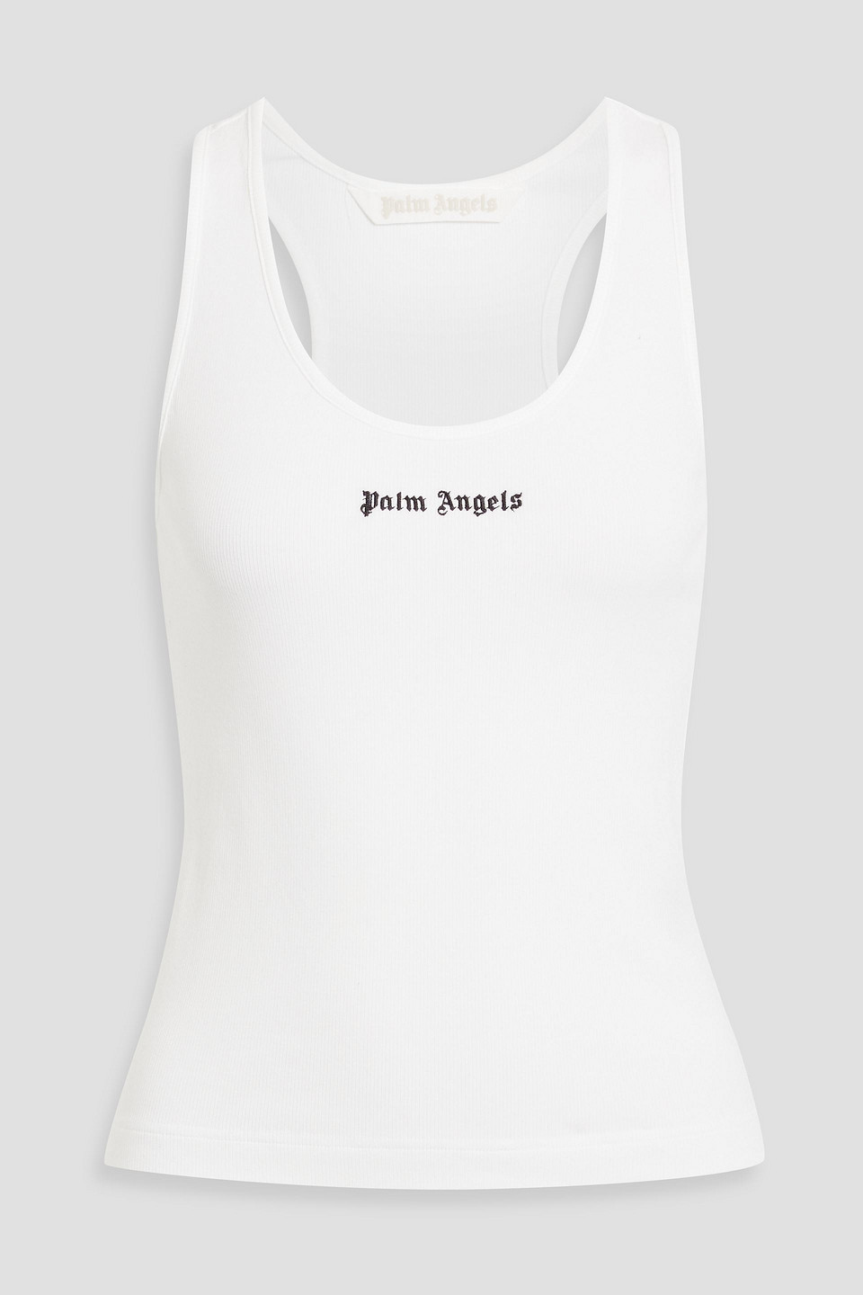 Palm Angels Embroidered Cotton-blend Jersey Tank In White