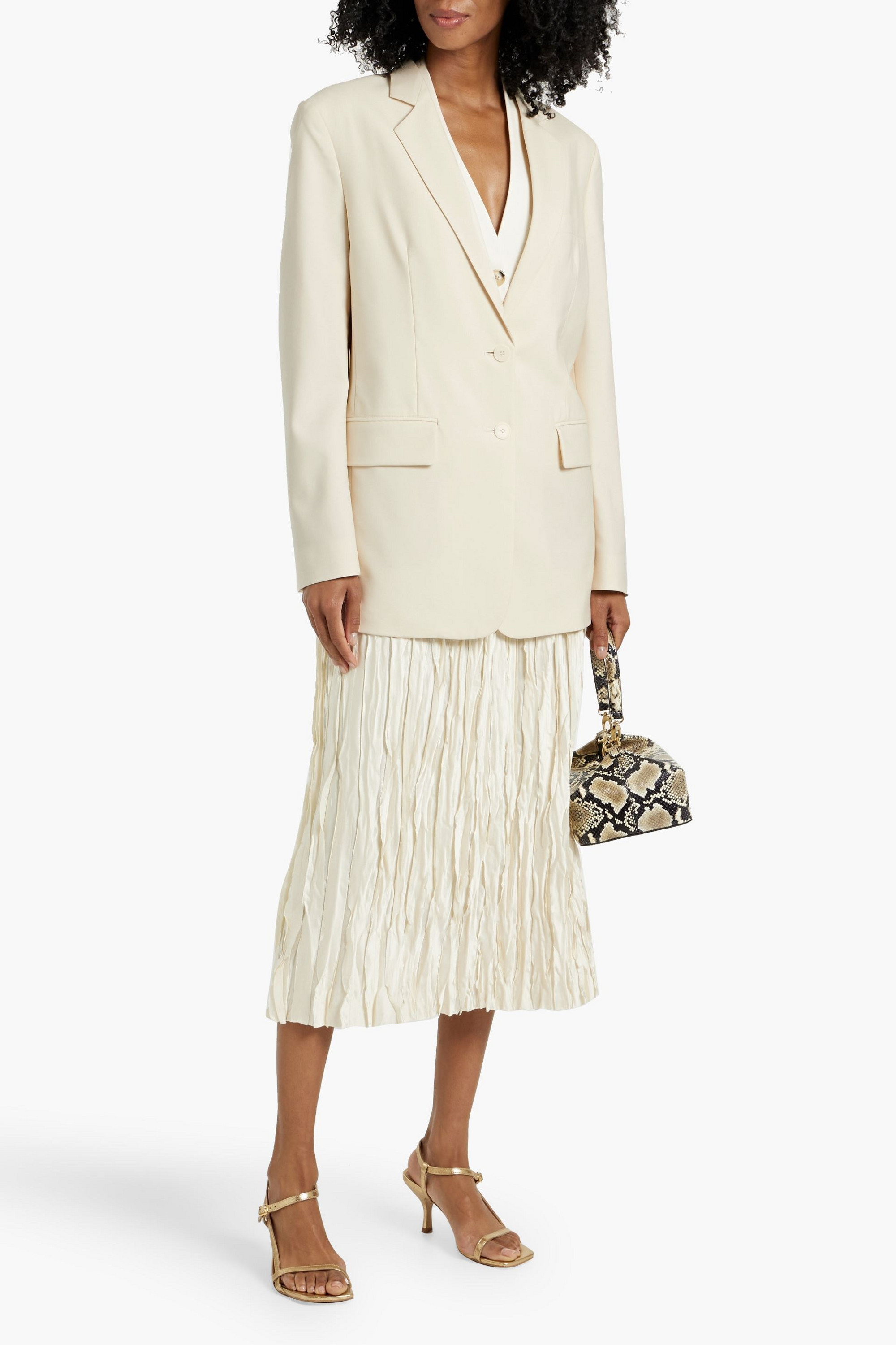 Another Tomorrow Wool-crepe blazer