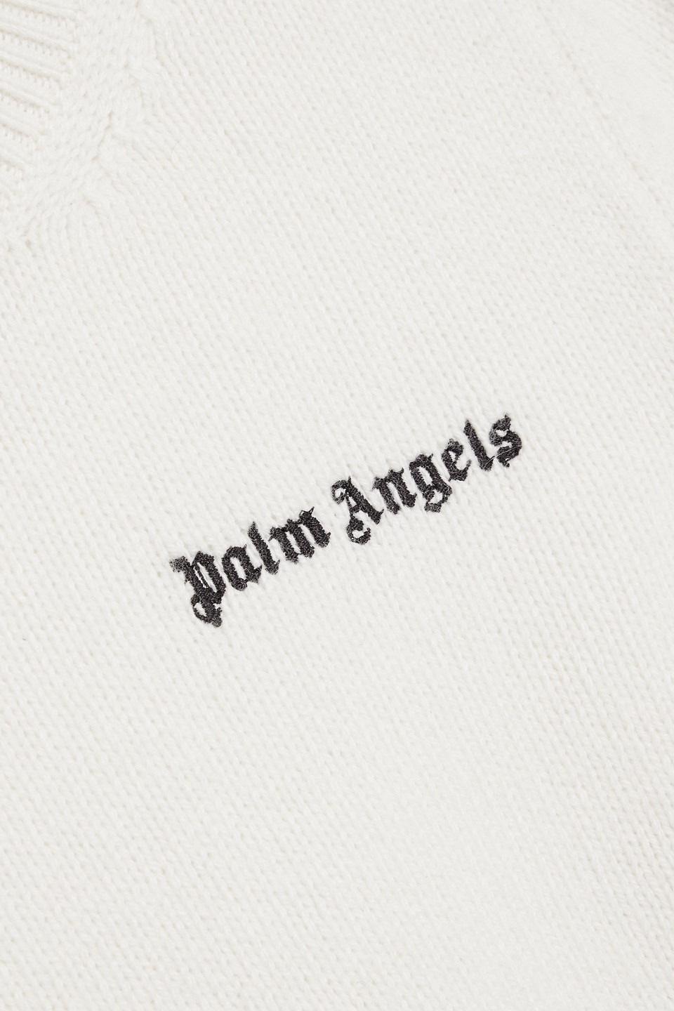 Palm Angels Embroidered Knitted Sweater In White