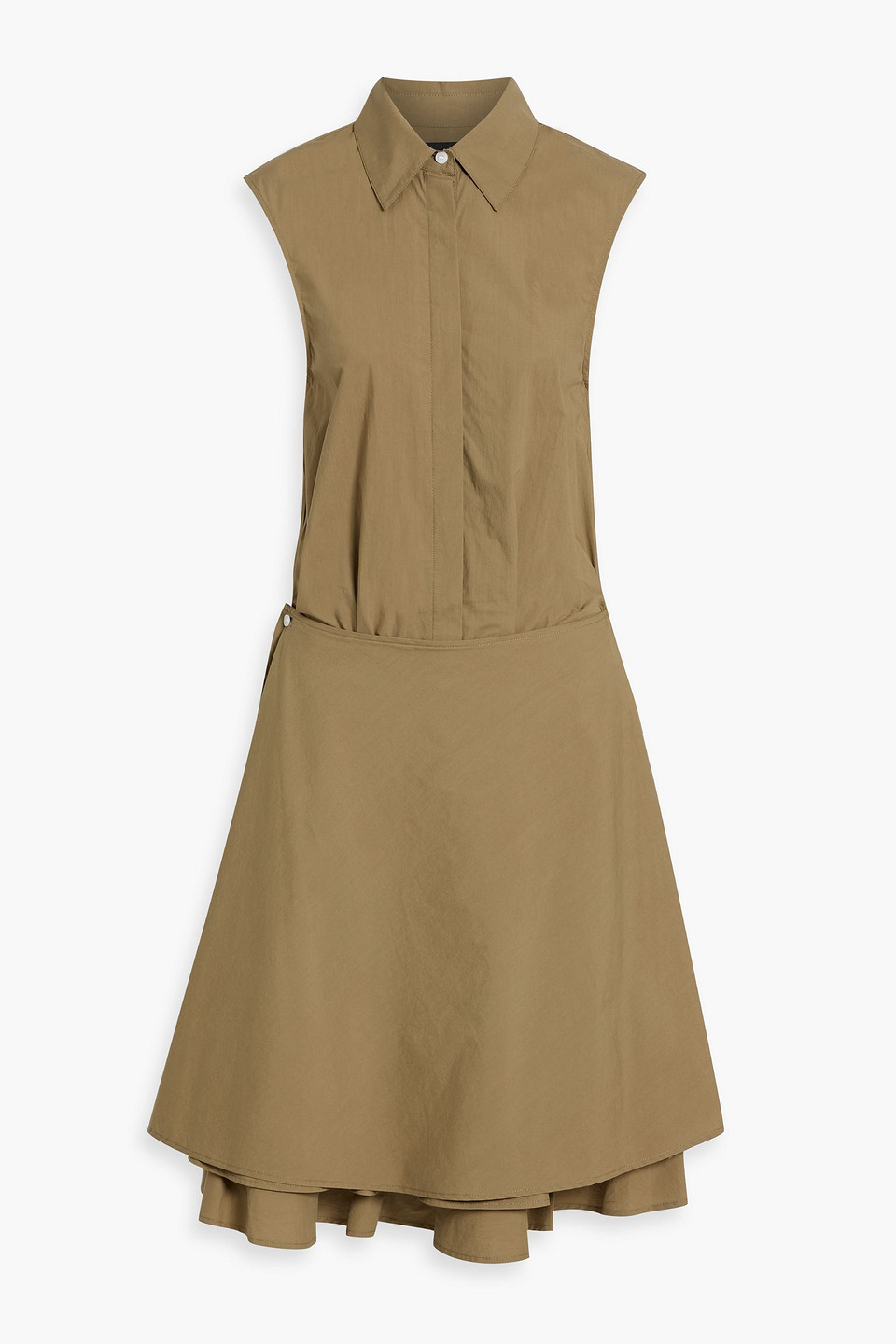 Cindy layered cotton-poplin shirt dress