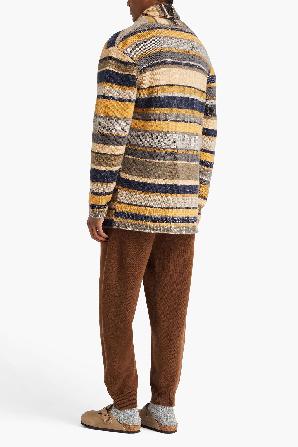 THE ELDER STATESMAN Cardigan aus Jacquard-Strick aus Kaschmir mit Streifen