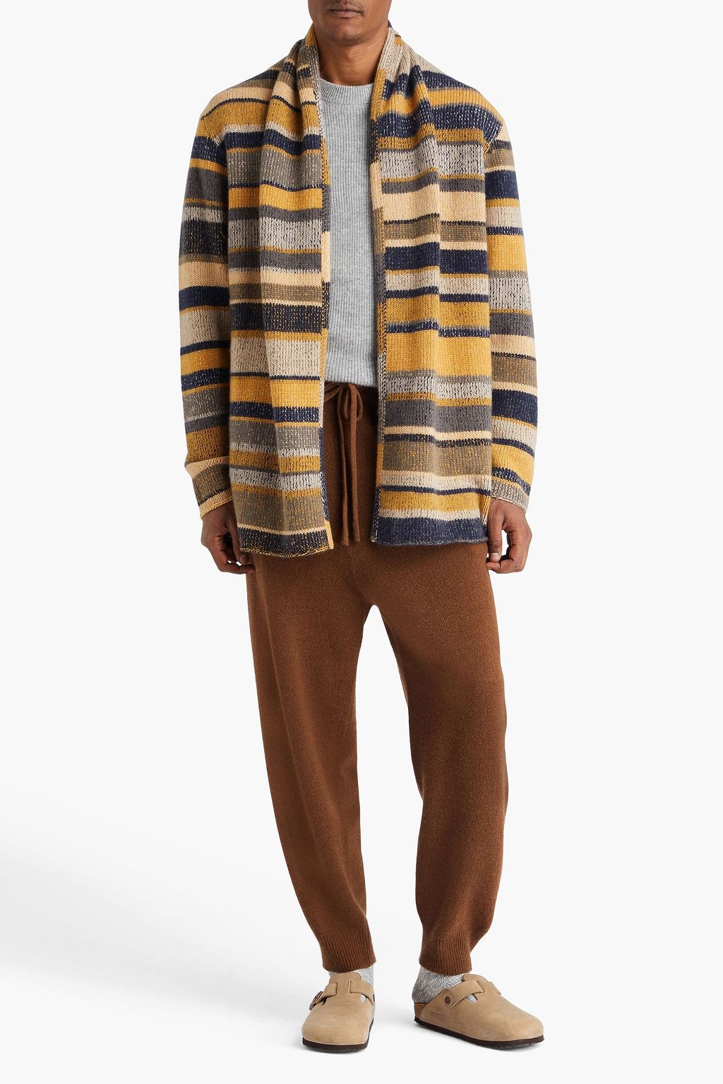 THE ELDER STATESMAN Cardigan aus Jacquard-Strick aus Kaschmir mit Streifen