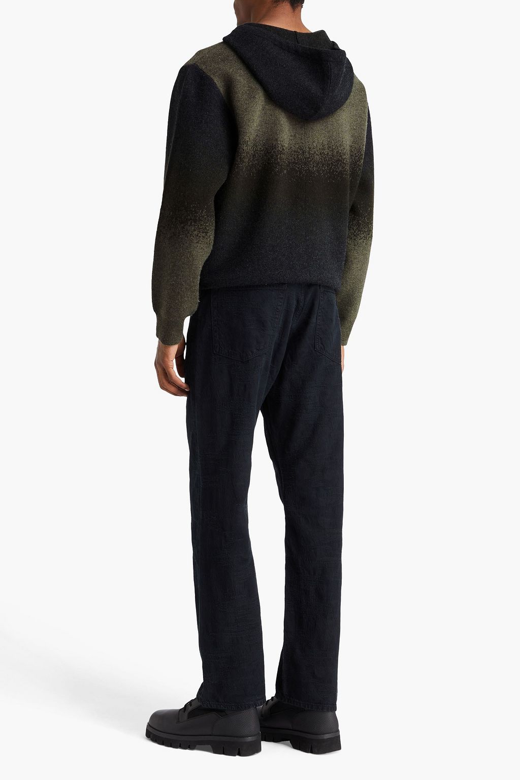 RAG & BONE Downing dégradé wool and cashmere-blend hoodie