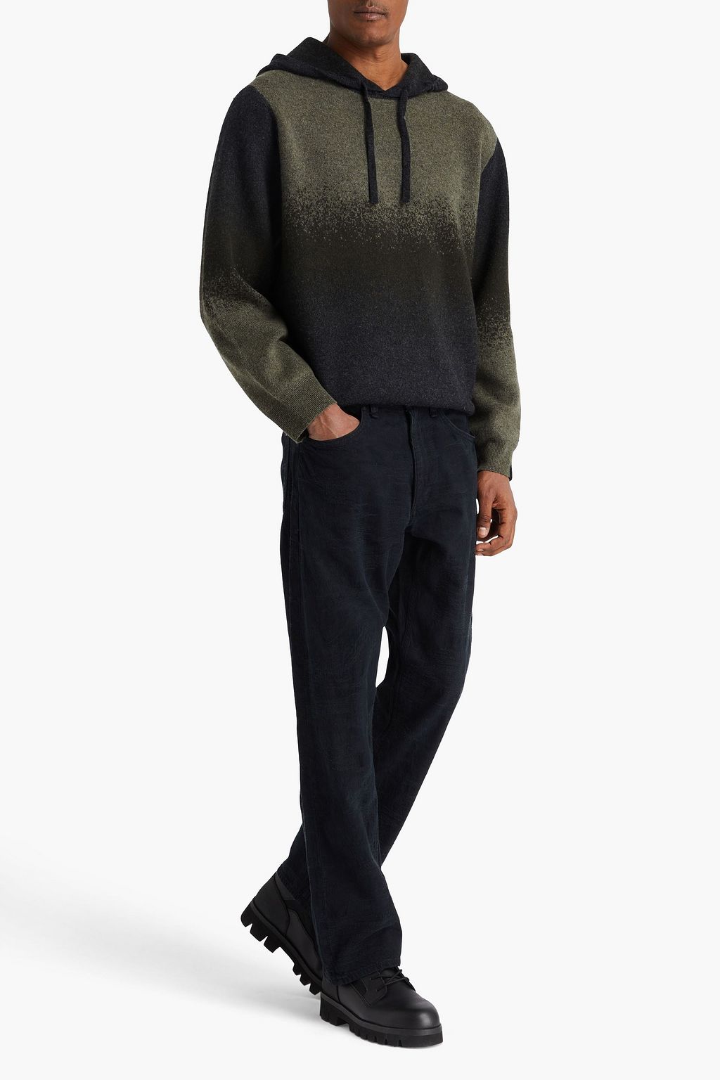 RAG & BONE Downing dégradé wool and cashmere-blend hoodie