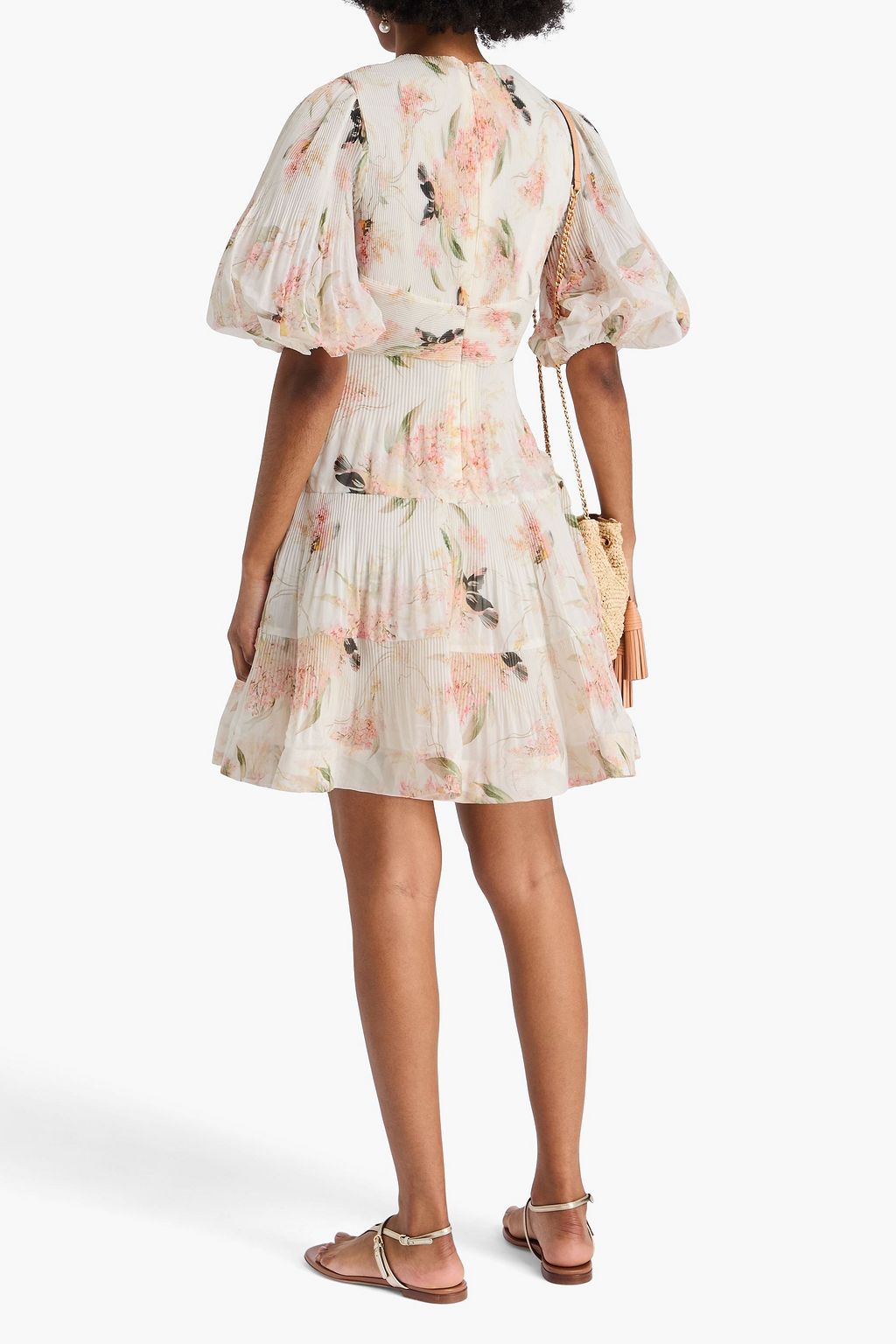ZIMMERMANN Pleated organza mini dress