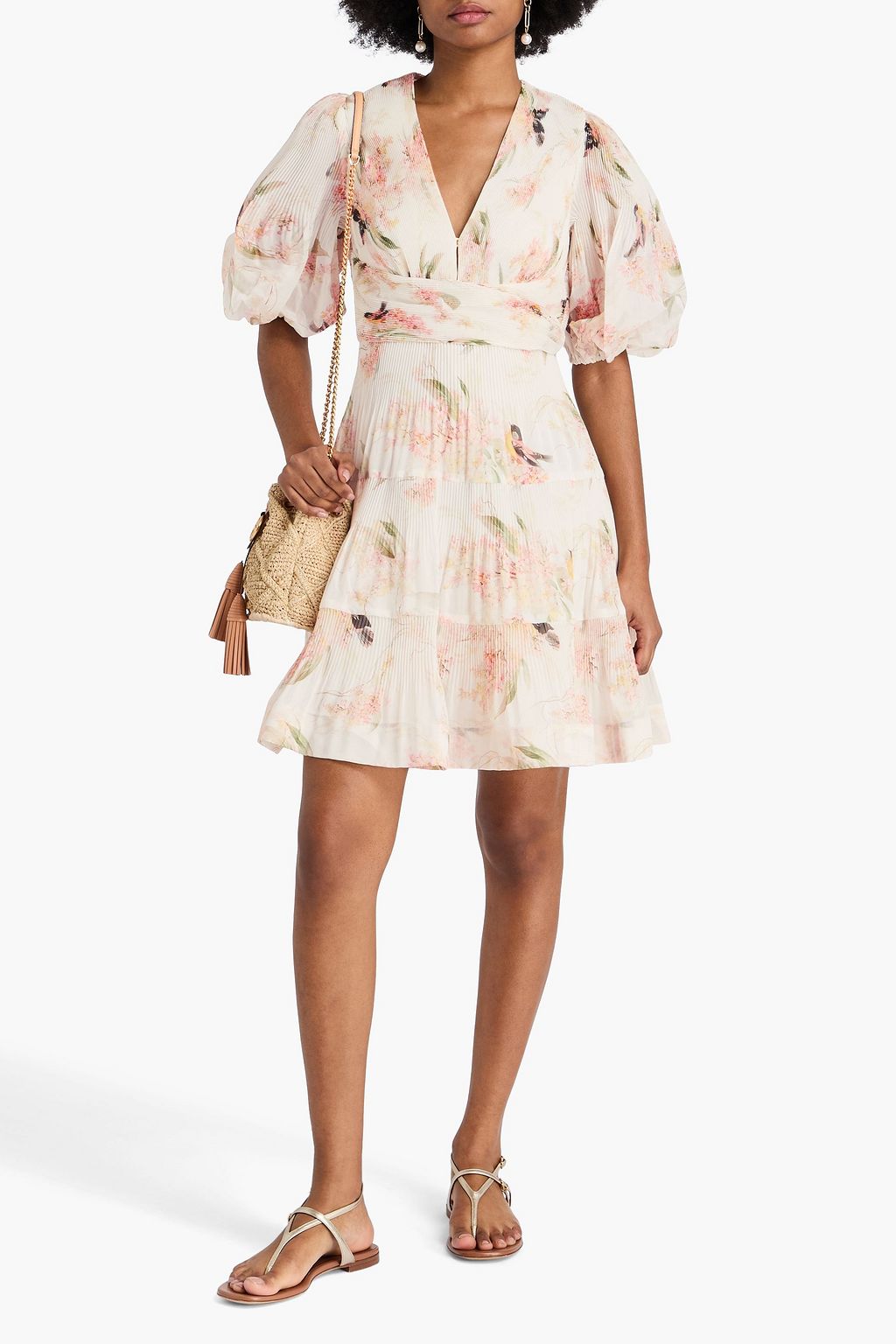 ZIMMERMANN Pleated organza mini dress