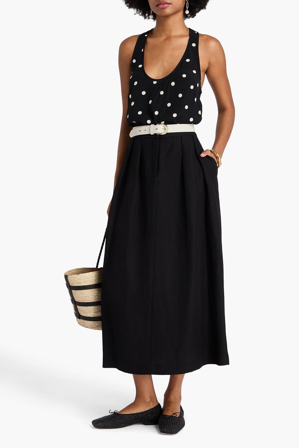 ZIMMERMANN Polka-dot crepe de chine tank