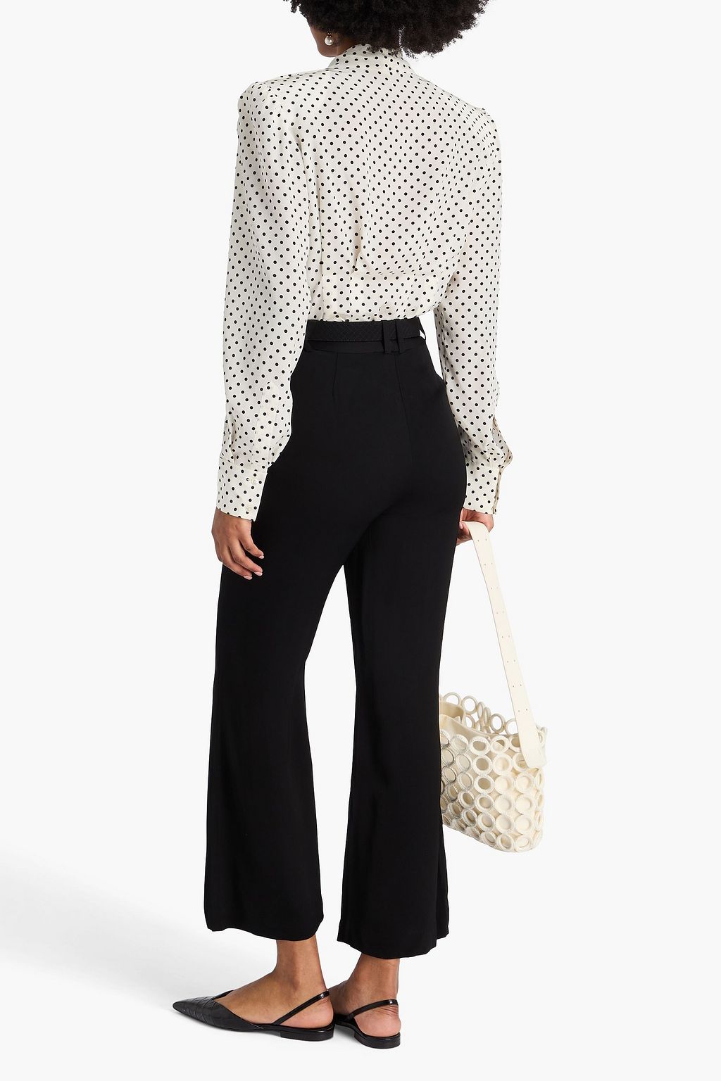 ZIMMERMANN Belted crepe kick-flare pants