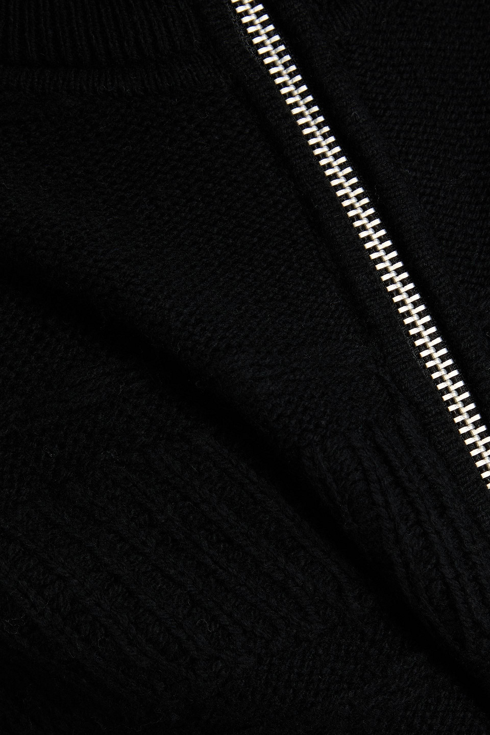 Rag & Bone Colton Zip Front Extrafine Merino Wool Blend Sweater In Black