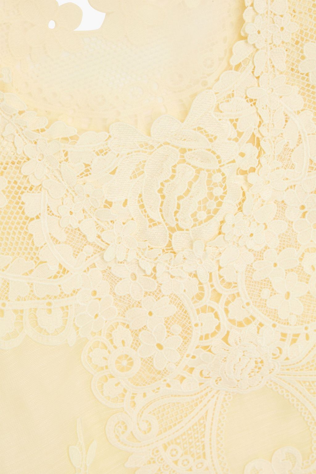ZIMMERMANN Guipure lace-paneled linen and silk-blend gauze tank