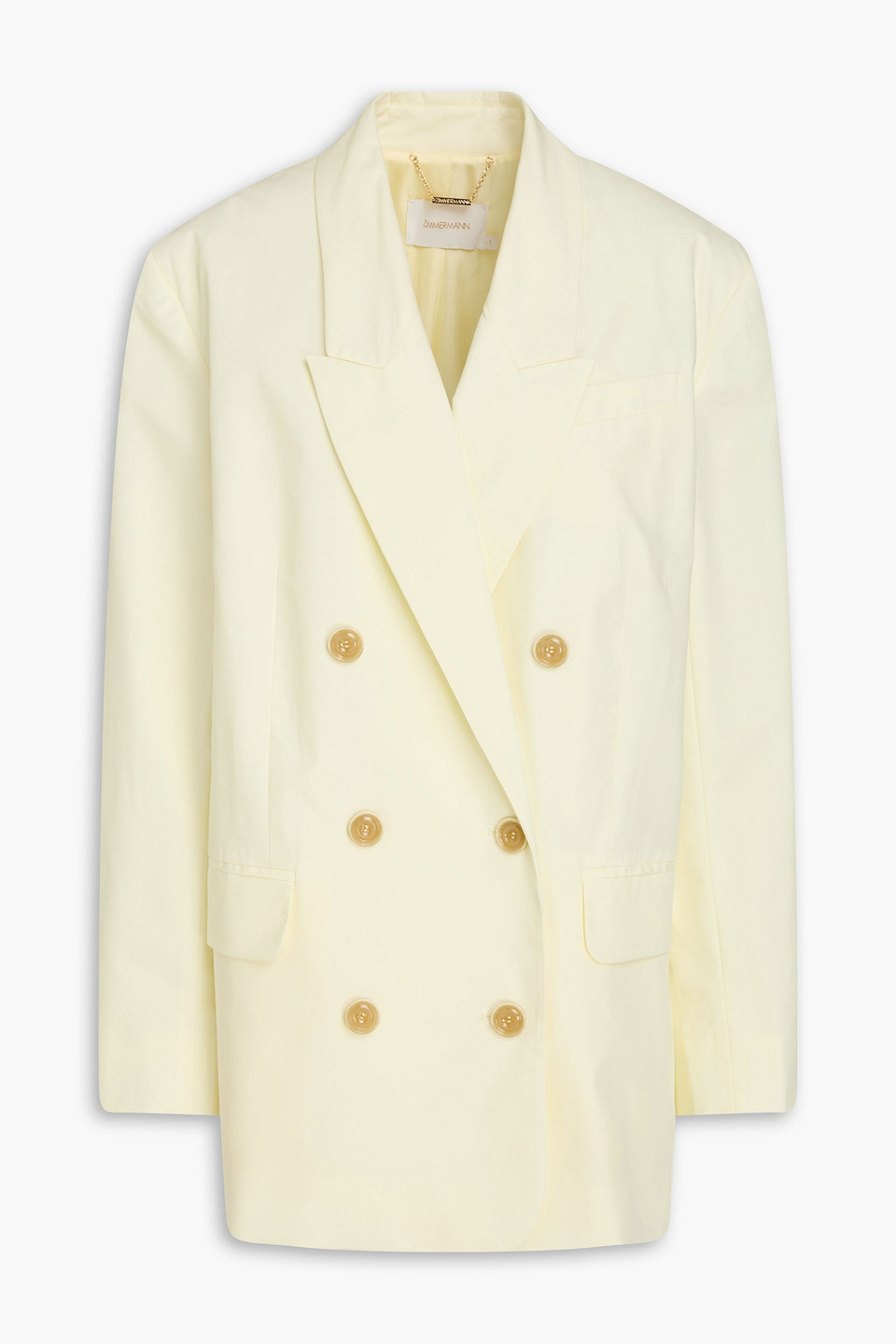 Zimmermann Doppelreihiger Blazer Aus Baumwollpopeline In Neutral
