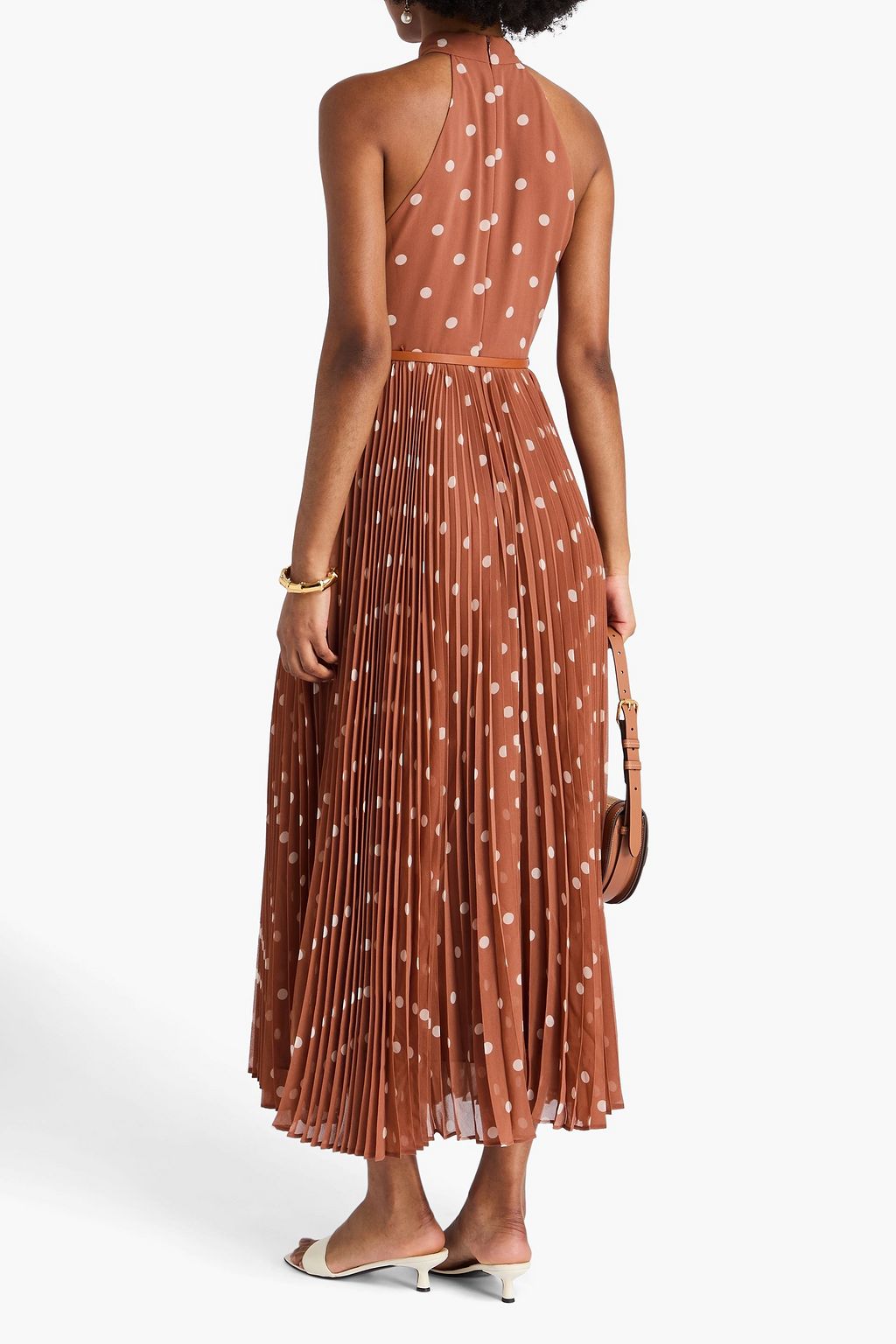 ZIMMERMANN Polka-dot georgette halterneck midi dress
