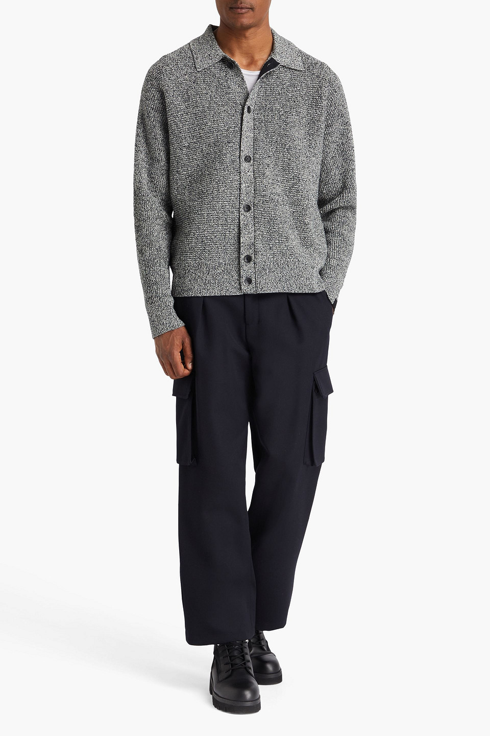 Rag & Bone Dexter Marled Cotton-blend Cardigan In Gray
