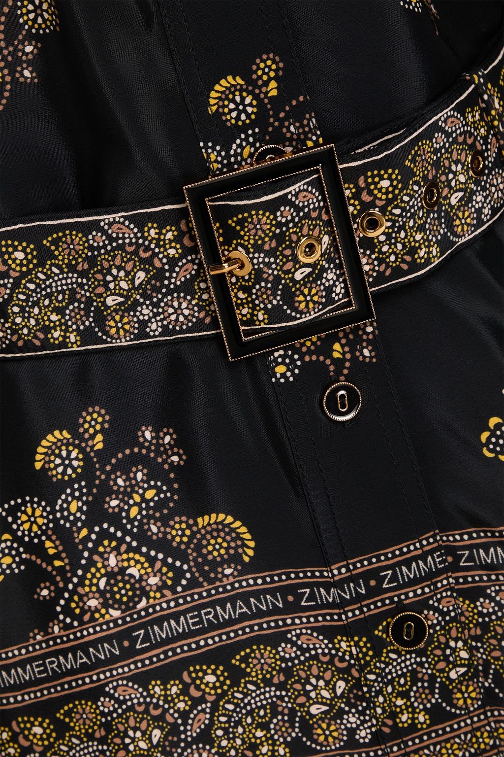 ZIMMERMANN Belted printed satin  shirt dress