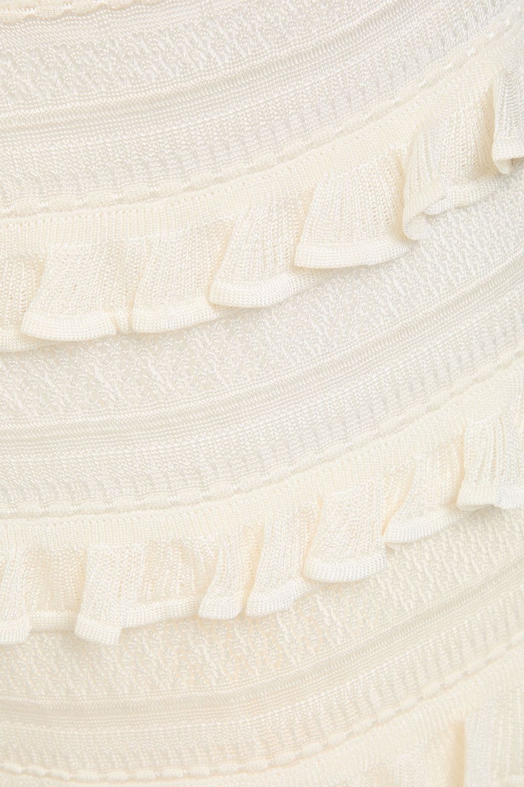 ZIMMERMANN 透かし編みニット ミディスカート ラッフル付き