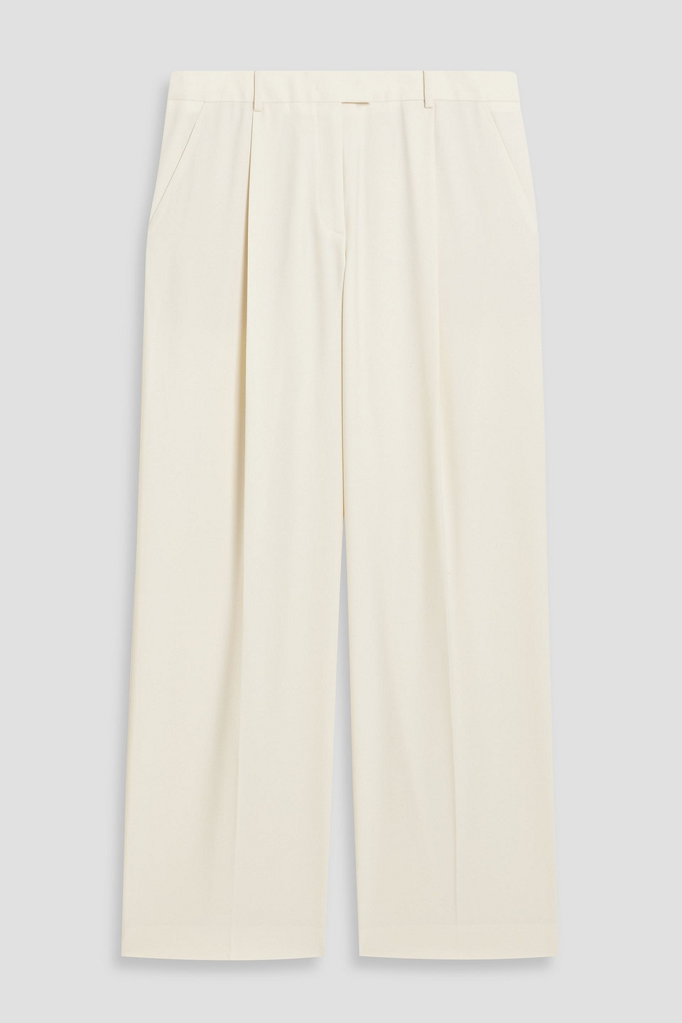 Wool-crepe wide-leg pants