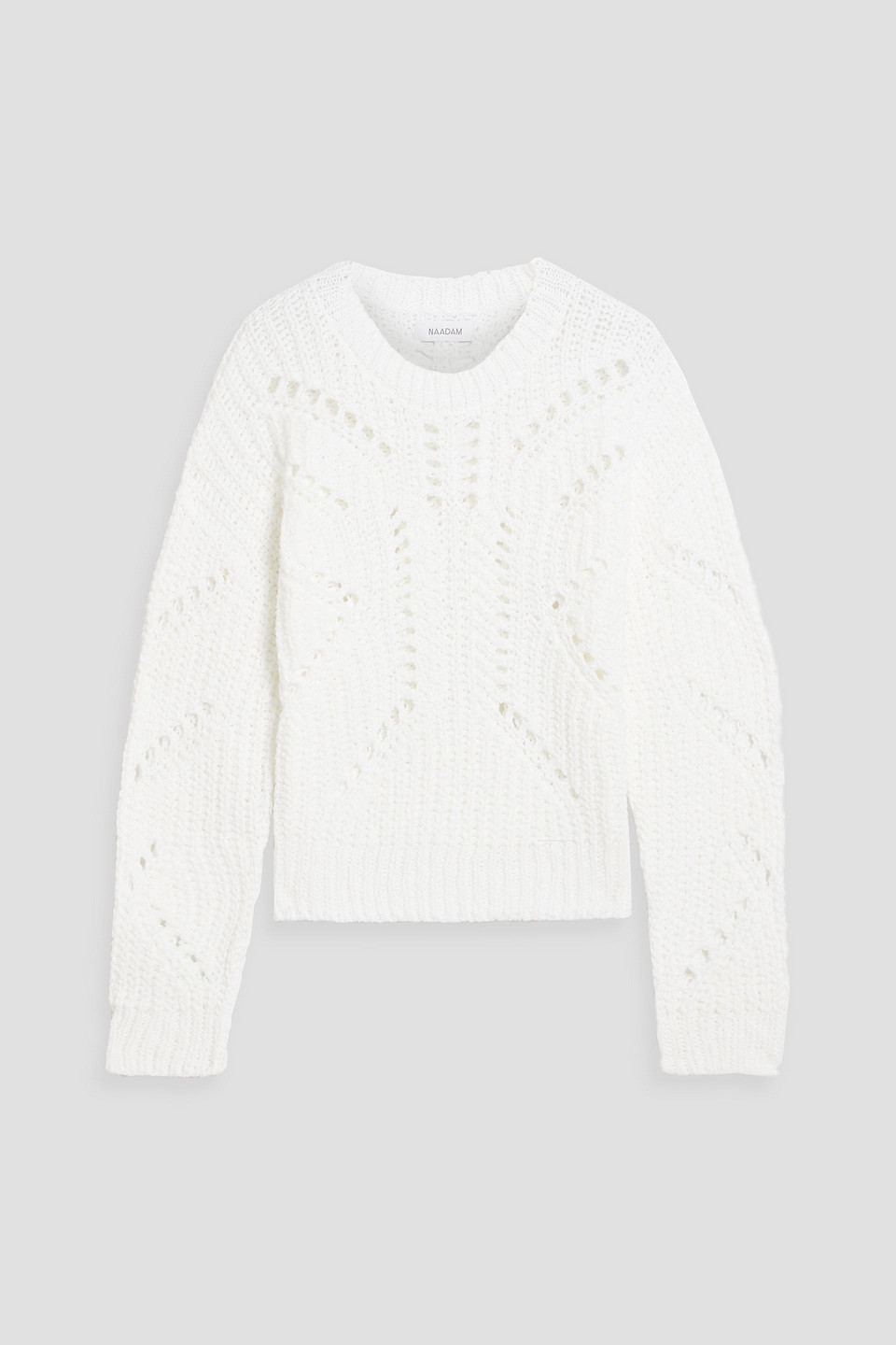 Pointelle-knit cotton sweater