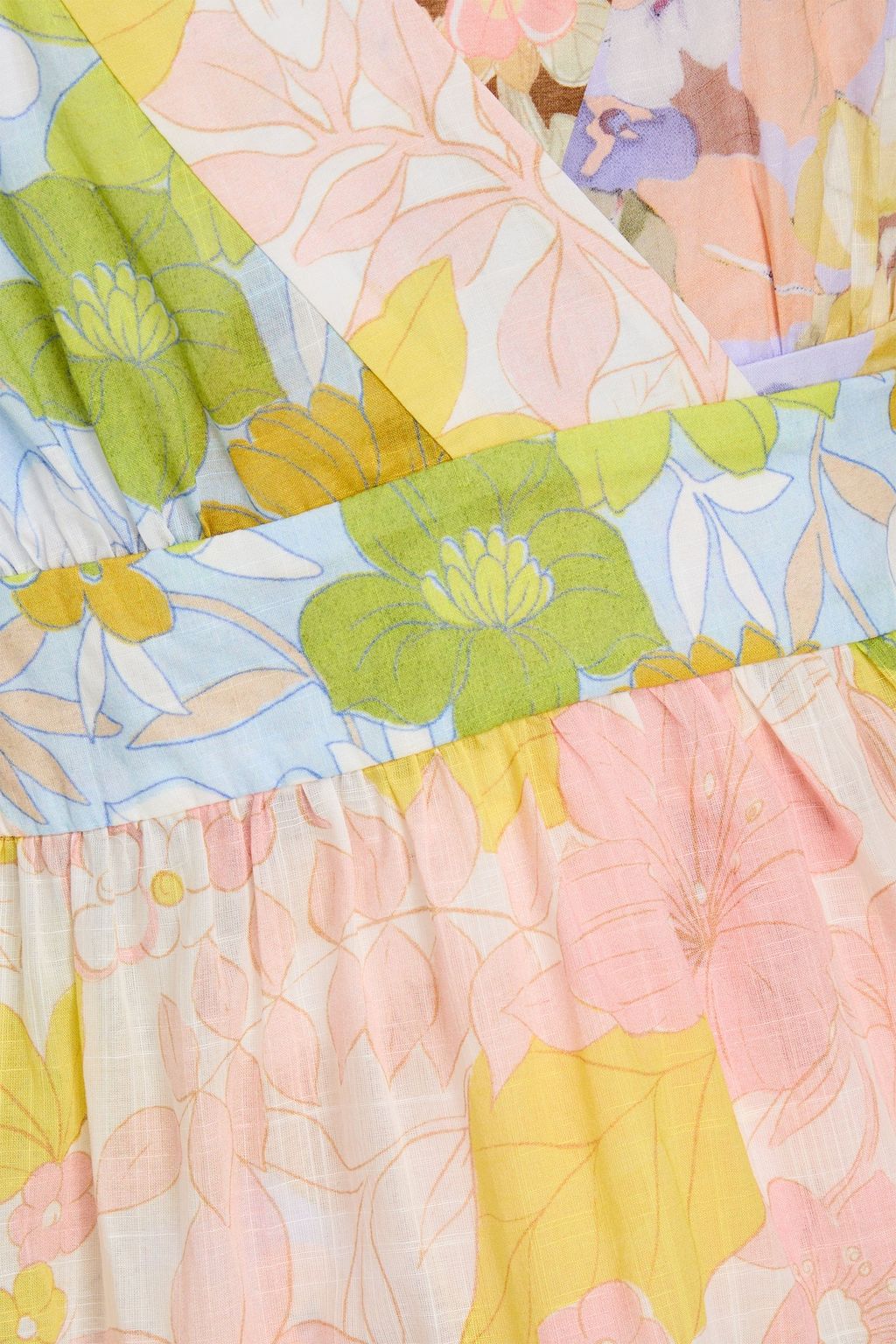 ZIMMERMANN Tiered floral-print cotton-gauze mini wrap dress