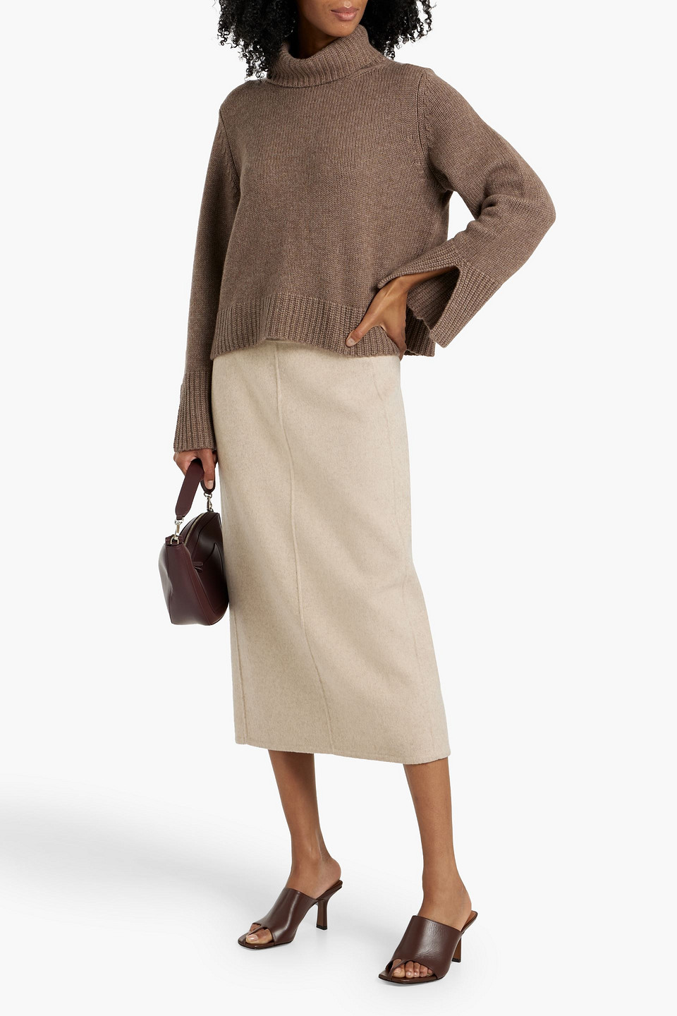 Naadam Wool And Cashmere-blend Turtleneck Sweater In Brown