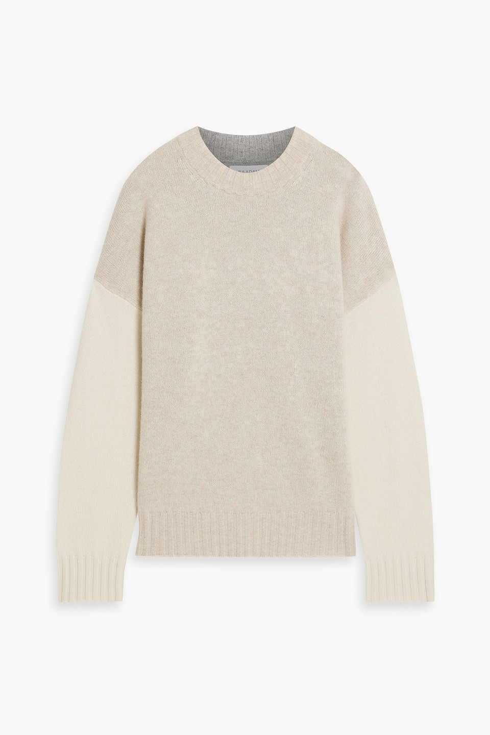 Naadam Two-tone Cashmere Sweater In White