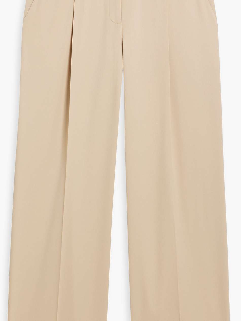 wool-blend straight-leg pants