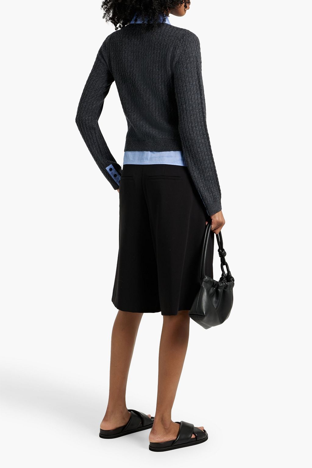 NAADAM Poplin-paneled wool and cashmere-blend cardigan