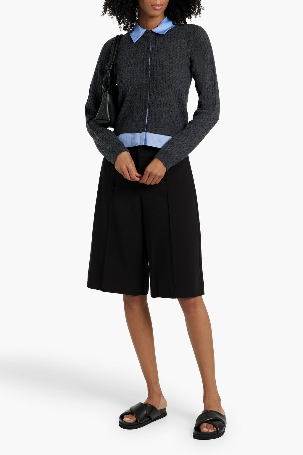 NAADAM Poplin-paneled wool and cashmere-blend cardigan