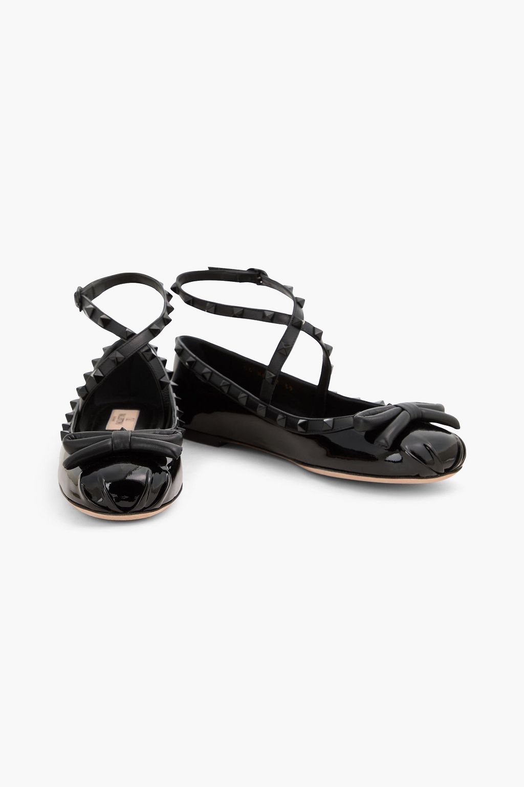 VALENTINO GARAVANI Rockstud patent-leather ballet flats