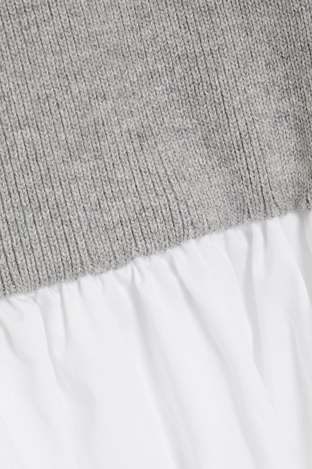 NAADAM Knit-paneled striped cotton-poplin midi dress