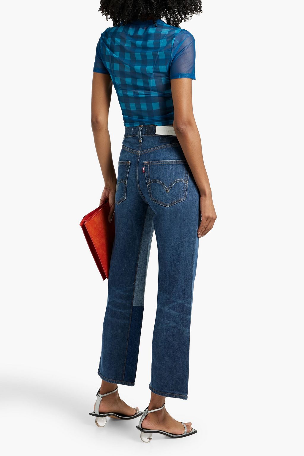 RE/DONE WITH LEVI'S Two-tone high-rise straight-leg jeans