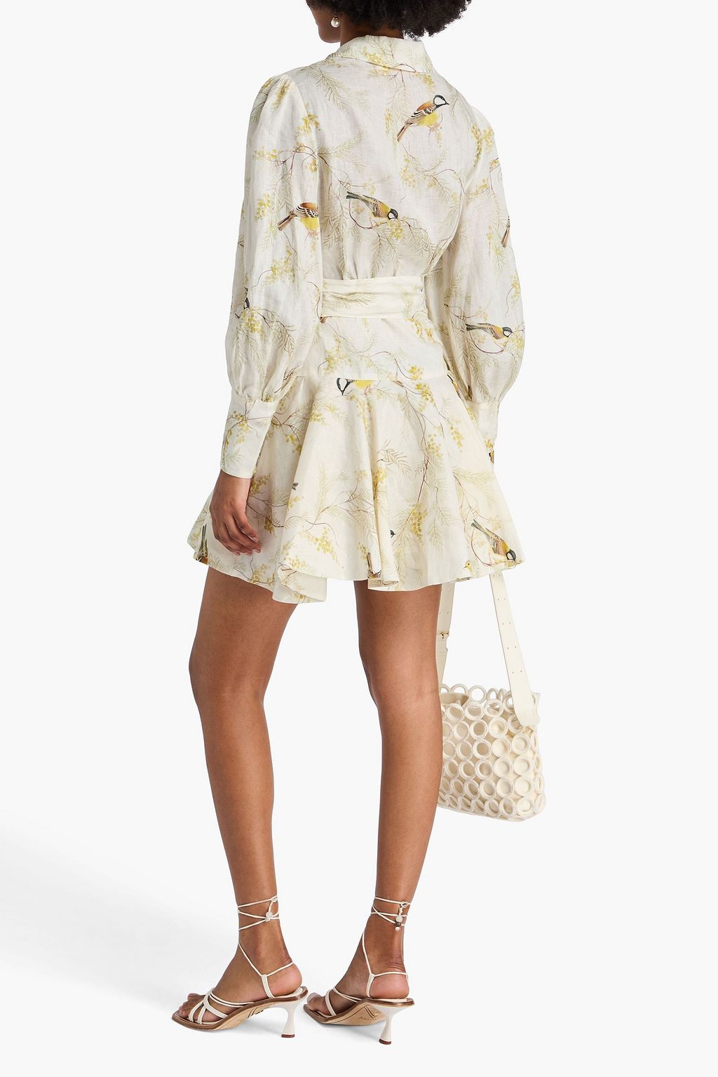 ZIMMERMANN Mini-Wickelkleid aus Leinen mit Print