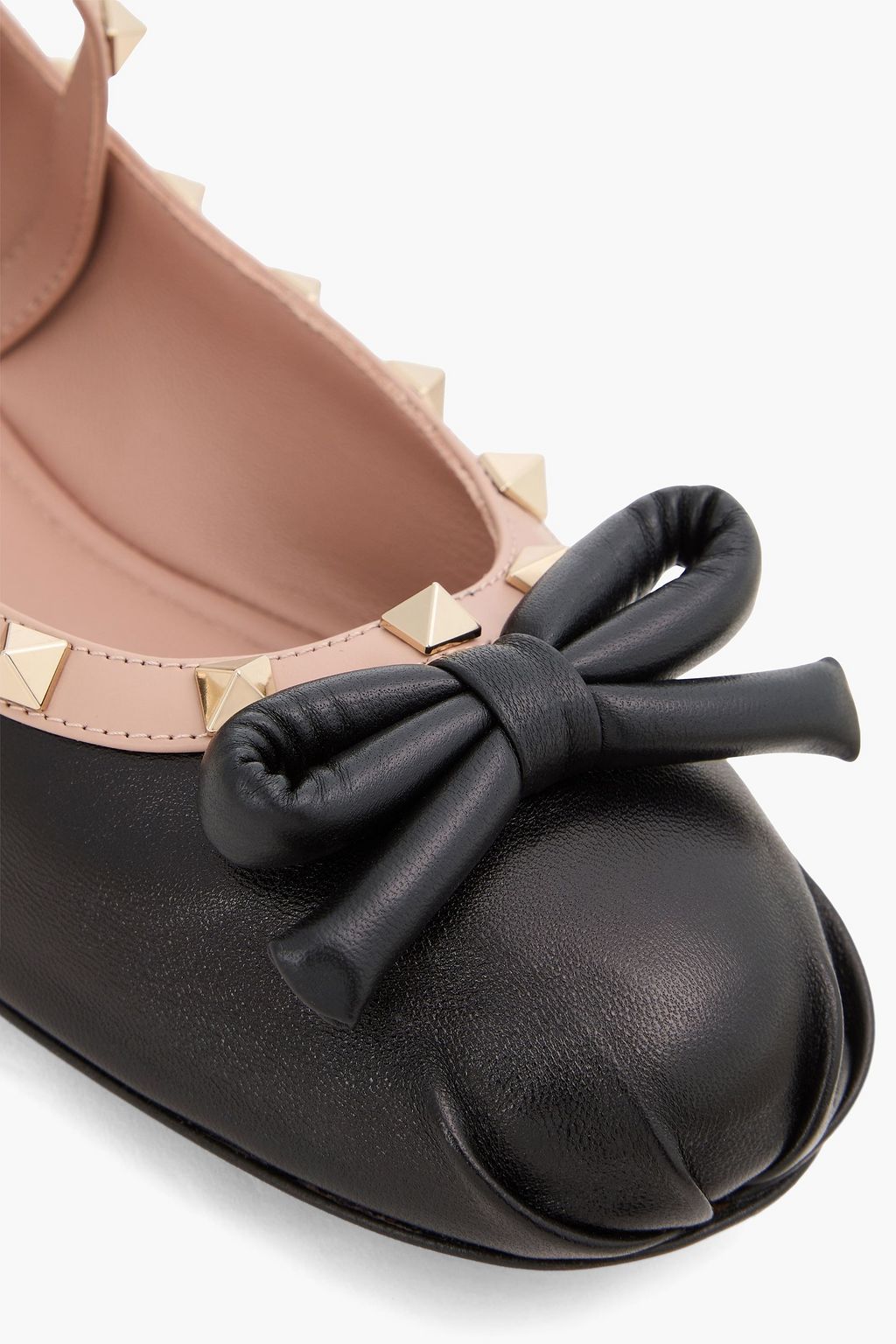 VALENTINO GARAVANI Rockstud レザー バレリーナシューズ