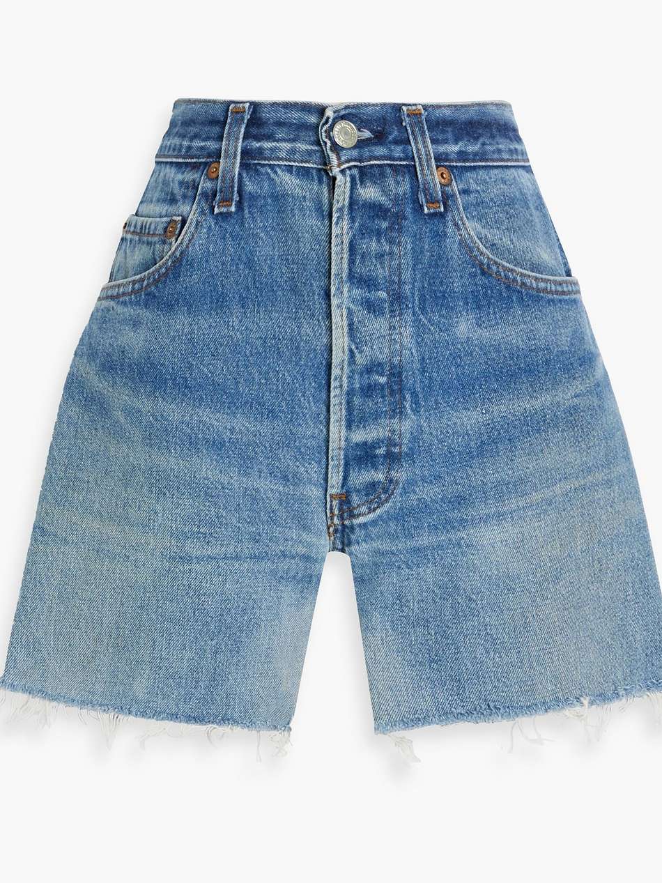 frayed denim shorts