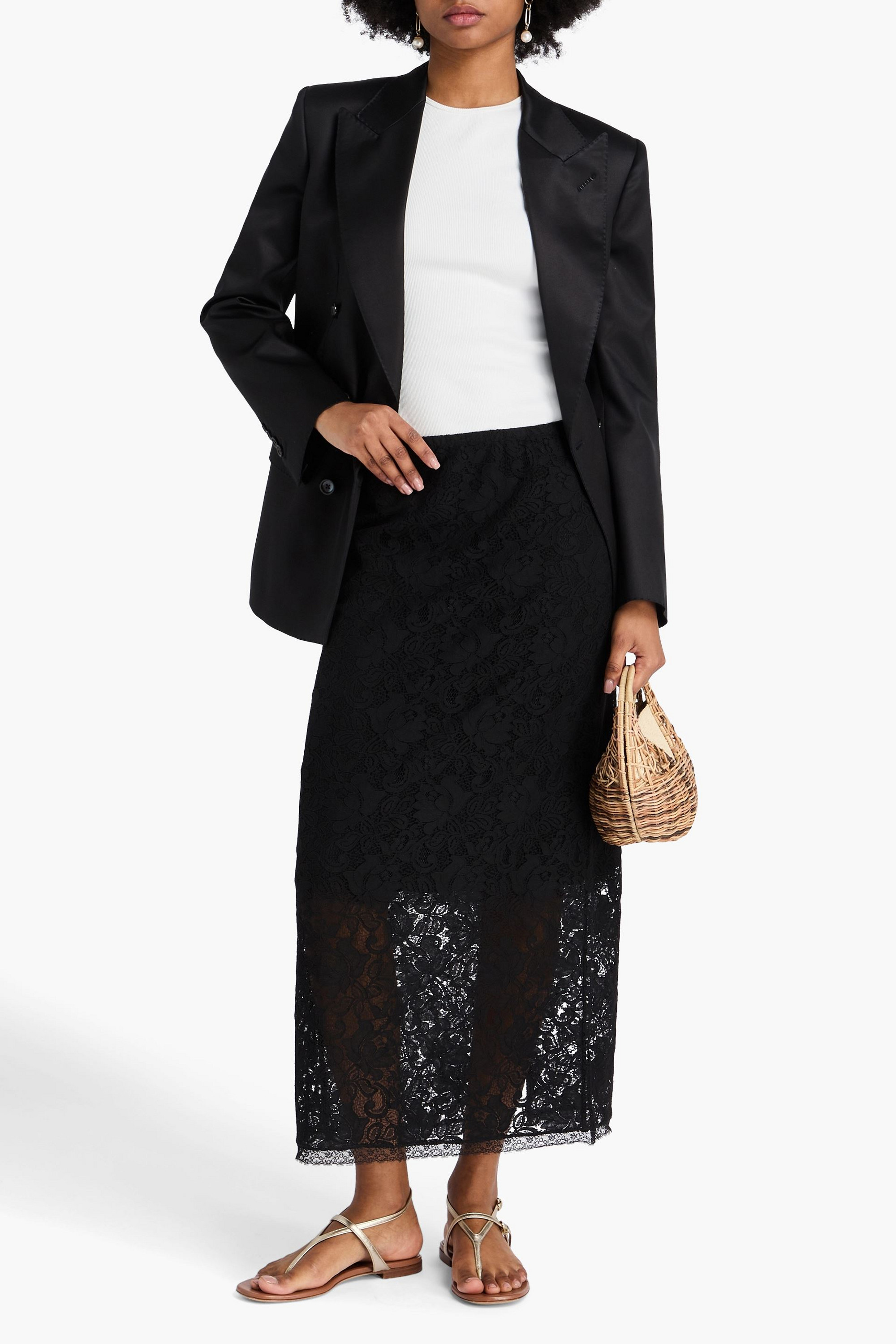 Zimmermann Corded lace midi skirt