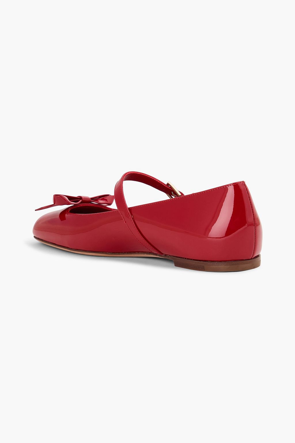 VALENTINO GARAVANI Bow-detailed patent-leather Mary Jane flats