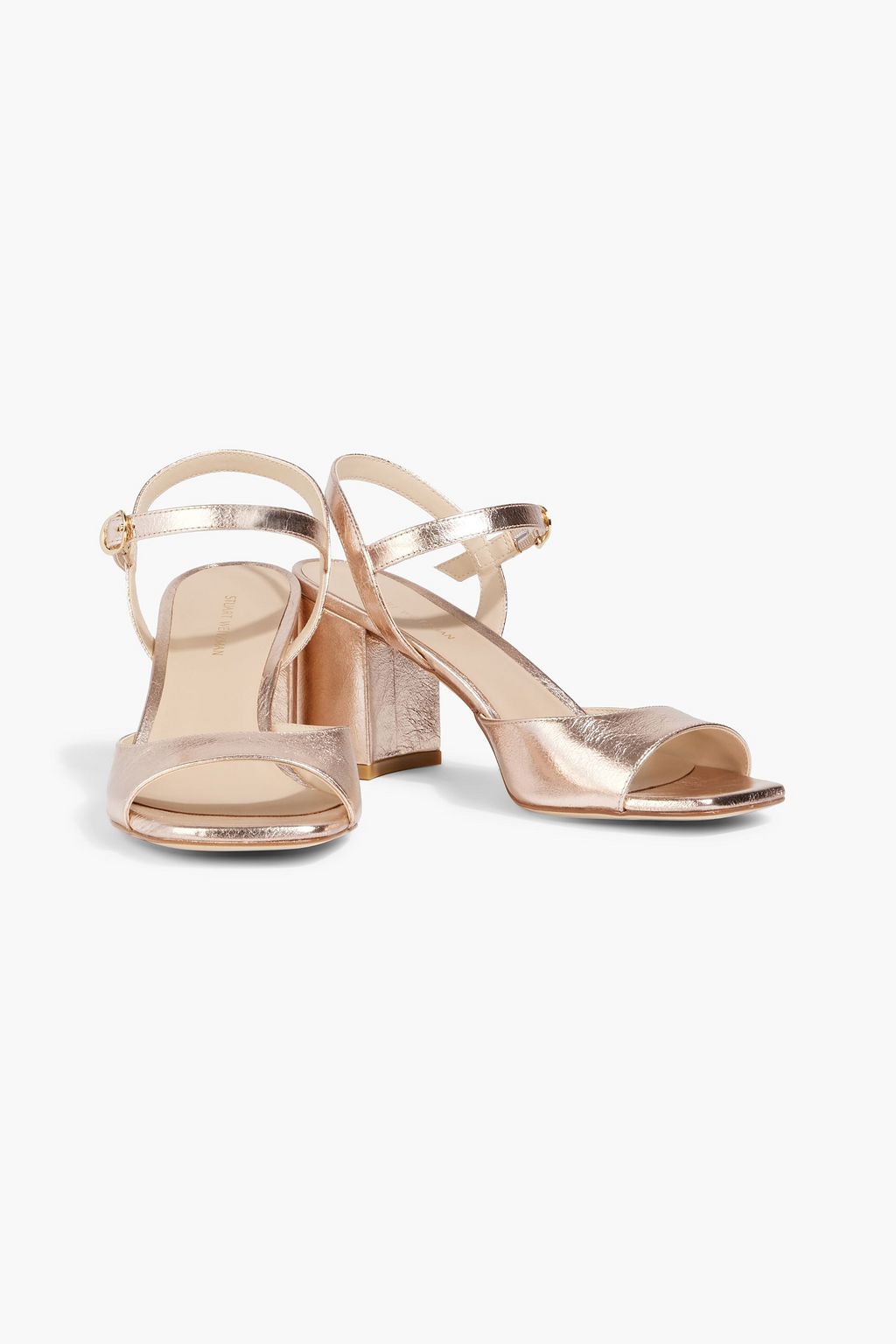 STUART WEITZMAN Tia 75 metallic textured-leather sandals