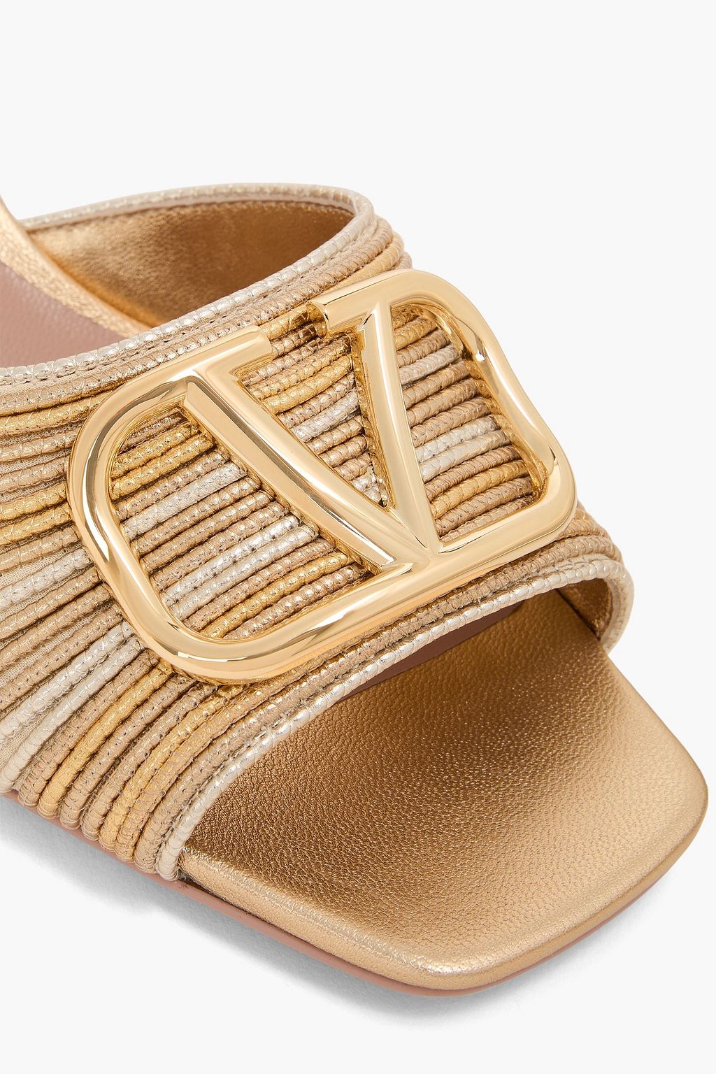 VALENTINO GARAVANI VLOGO Mules aus Metallic-Leder