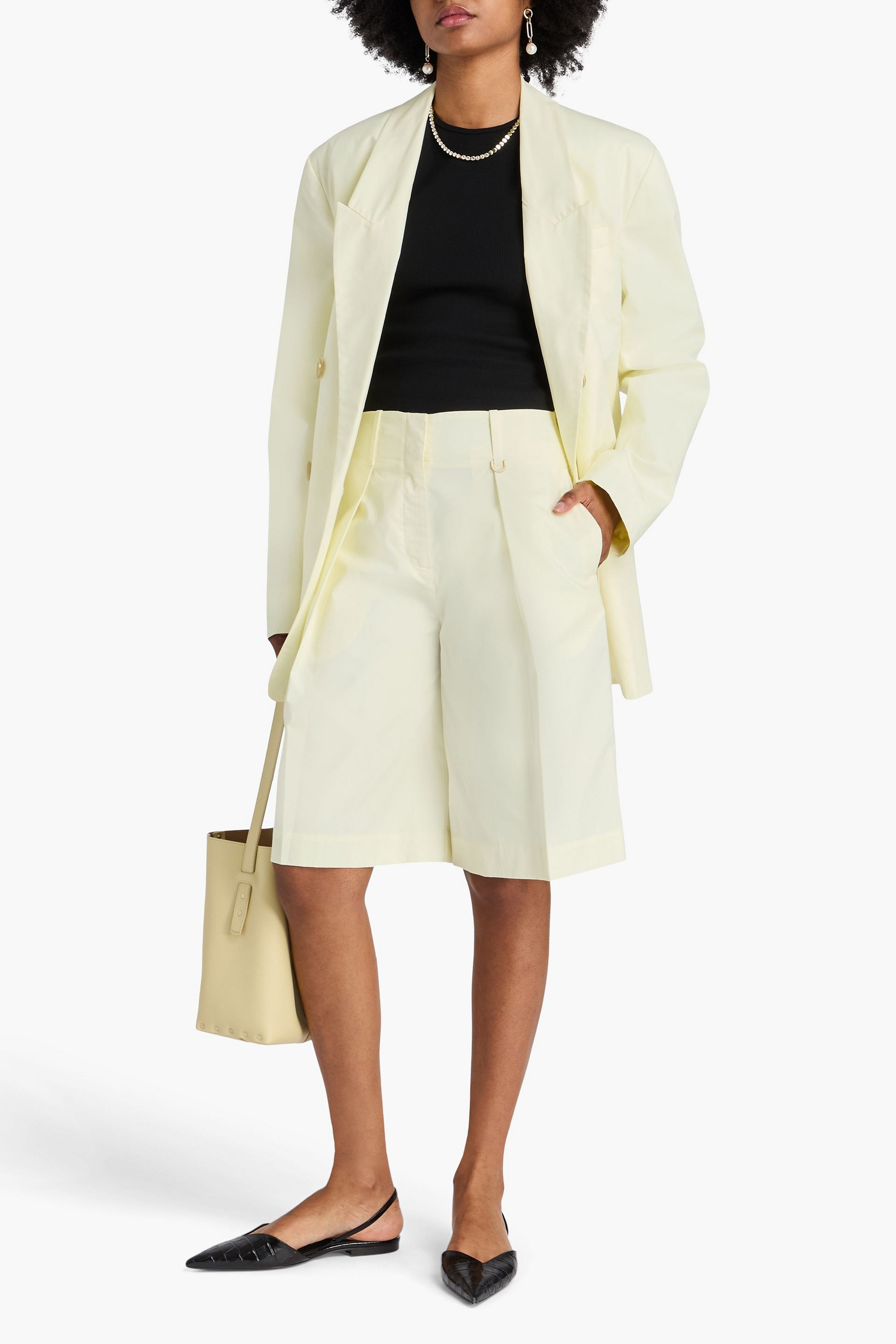 Zimmermann Pleated cotton-poplin shorts