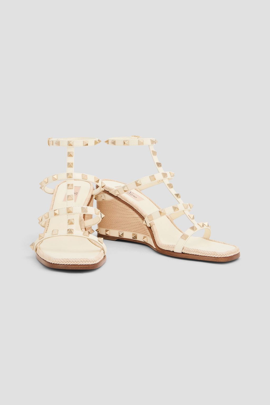 VALENTINO GARAVANI Rockstud Espadrille-Sandalen aus Leder