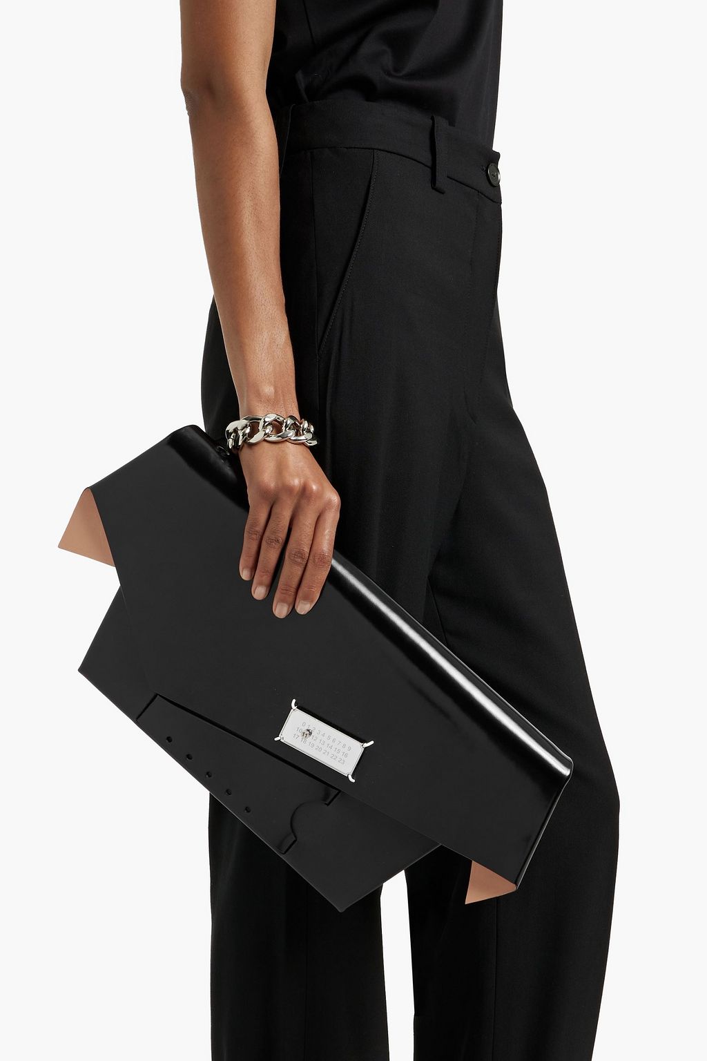 MAISON MARGIELA Snatched Classique glossed-leather clutch